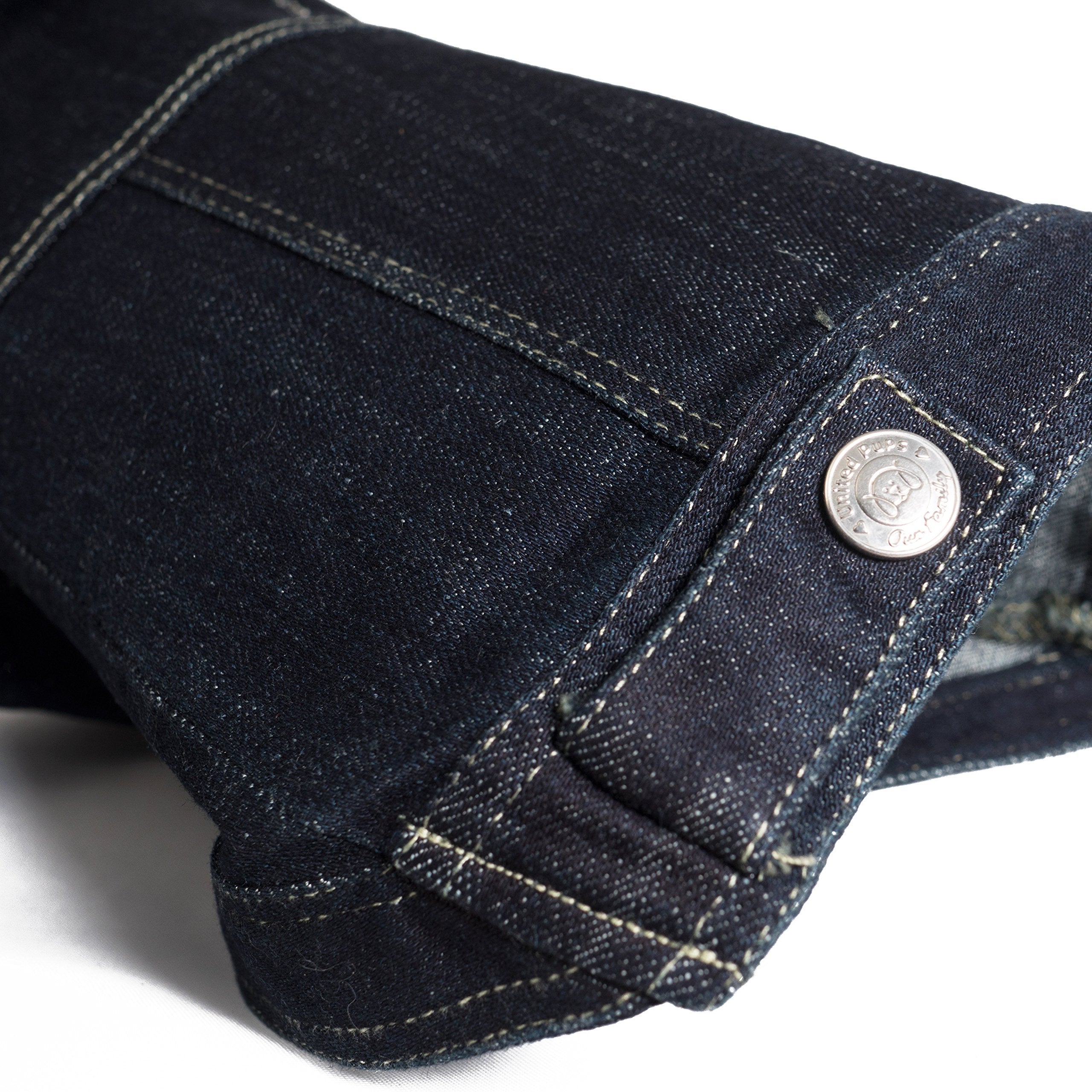 Fashion Jean Jacket For Dogs By United Pups (Chill Pups Navy Blue, Size 5)