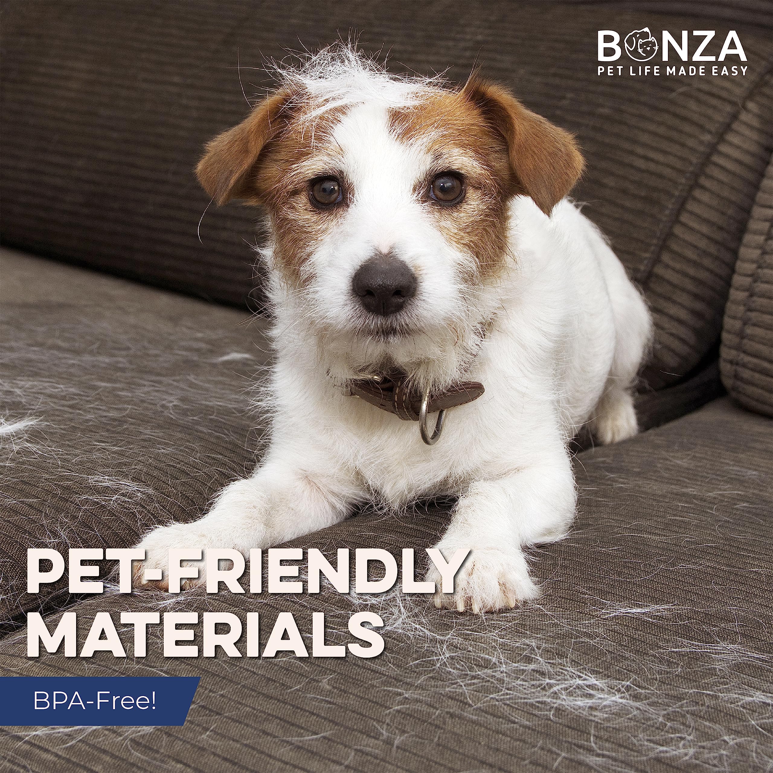 Bonza Dog & Cat Grooming Massage Brush With Removable Screen – Pet Scrubber For Gentle Short & Long-Haired Fur