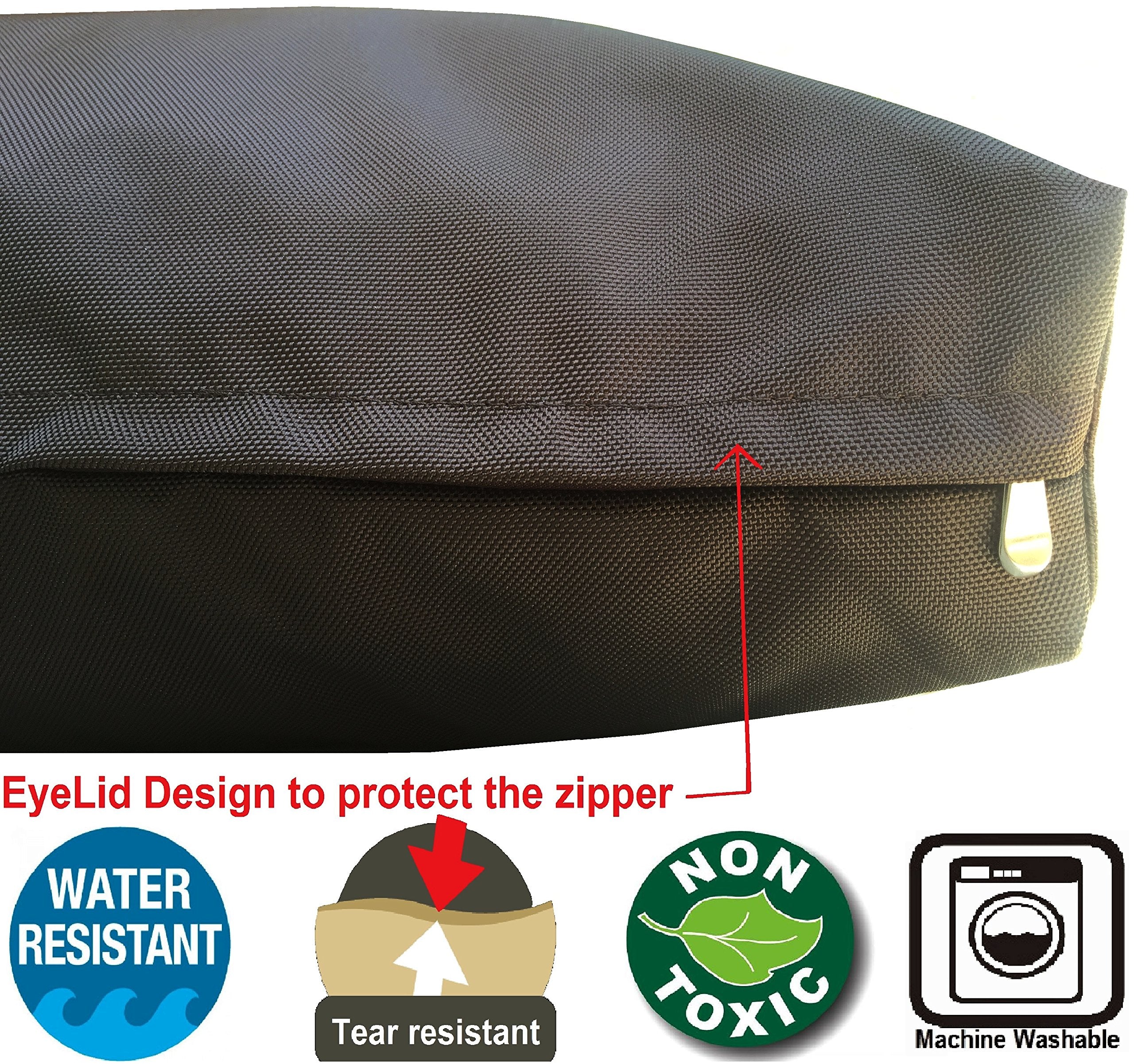 Dogbed4Less Large 1680 Ballistic Heavy Duty Dog Pet Bed External Zipper Duvet Cover - Replacement Cover Only, 41X27X4 Inches, Seal Brown