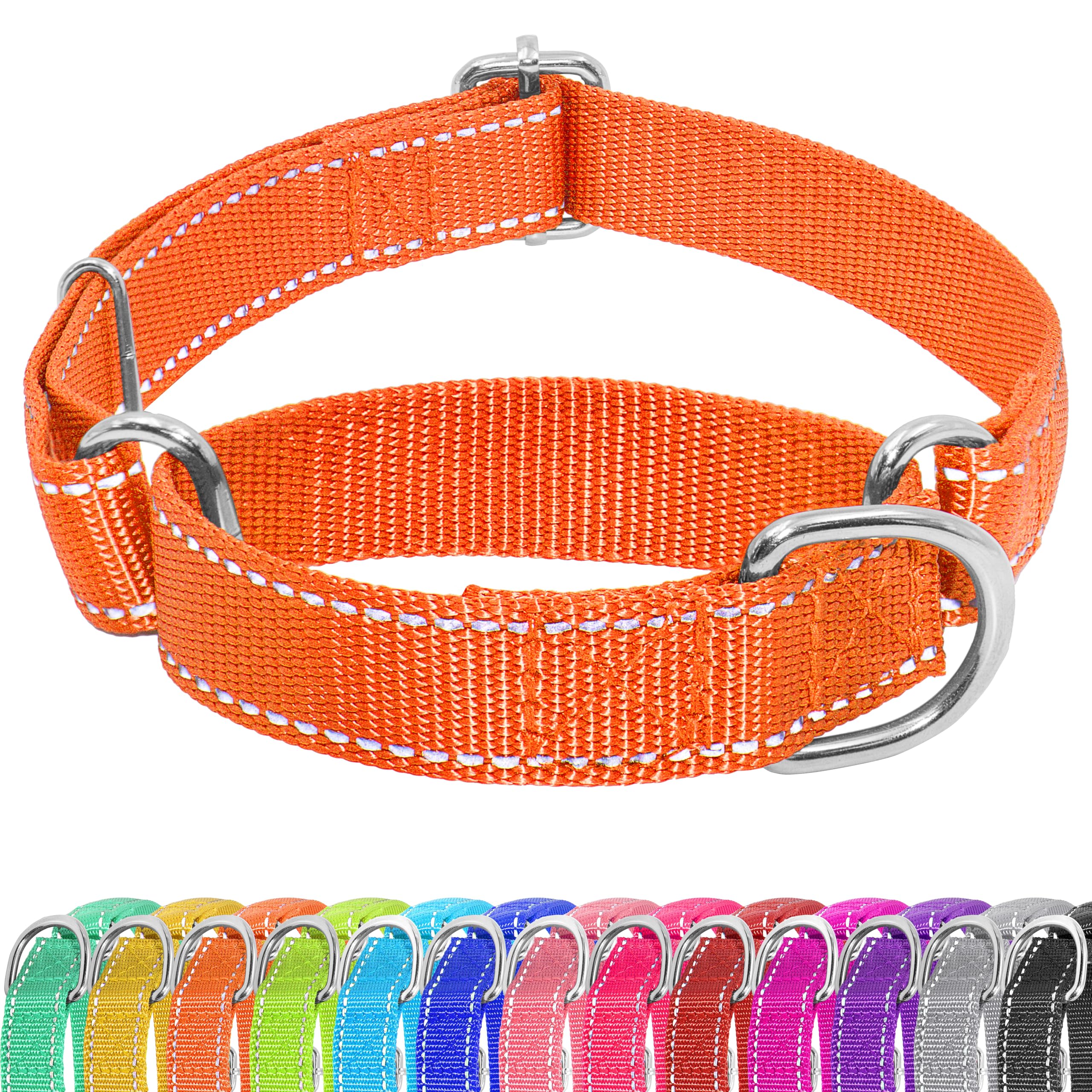 Seyezo Martingale Dog Collar, Slip Martin Collar For Dogs With No Buckle, Reflective Pet Trainning Adjustable Heavy Duty Nylon N