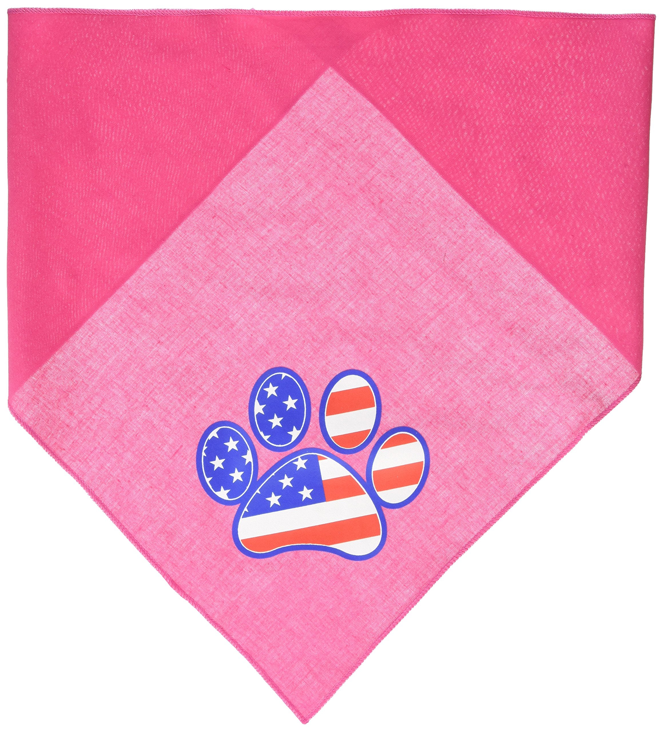 Pet and Dog Bandana Screen Printed, &quot;Patriotic Paw&quot; Light Pink Small
