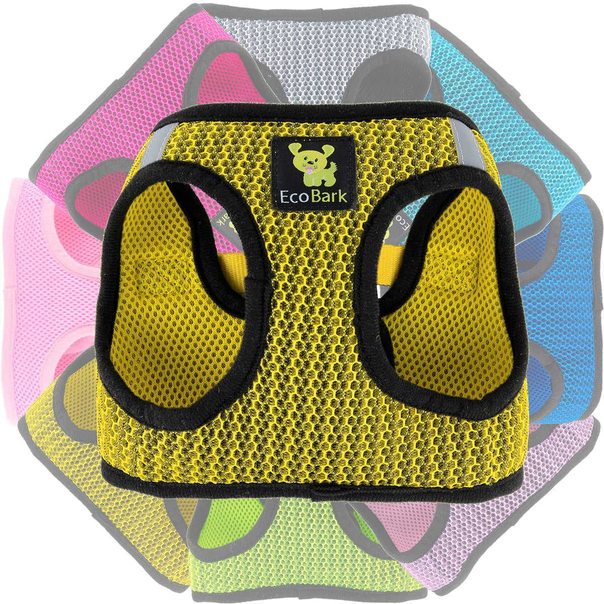 Ecobark Step In Dog Harness - Soft Mesh Dog Vest Harnesses For Puppies And Small Breed Dogs - Reflective And Adjustable No Pull Halter Harness - Mesh Comfort Padded Body Harness (Yellow, Xs)