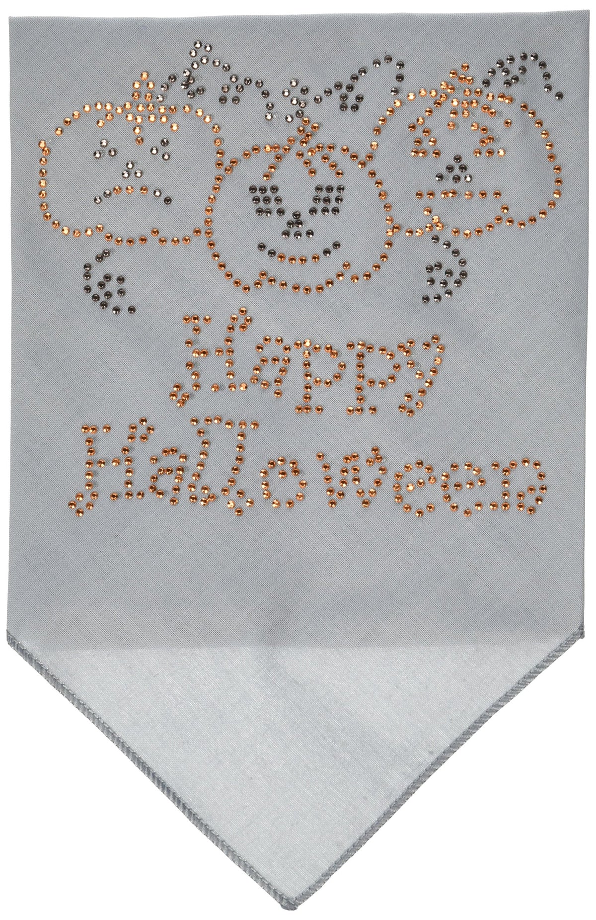 Halloween Pet and Dog Bandana Rhinestone, &quot;Boo&quot; Grey Large