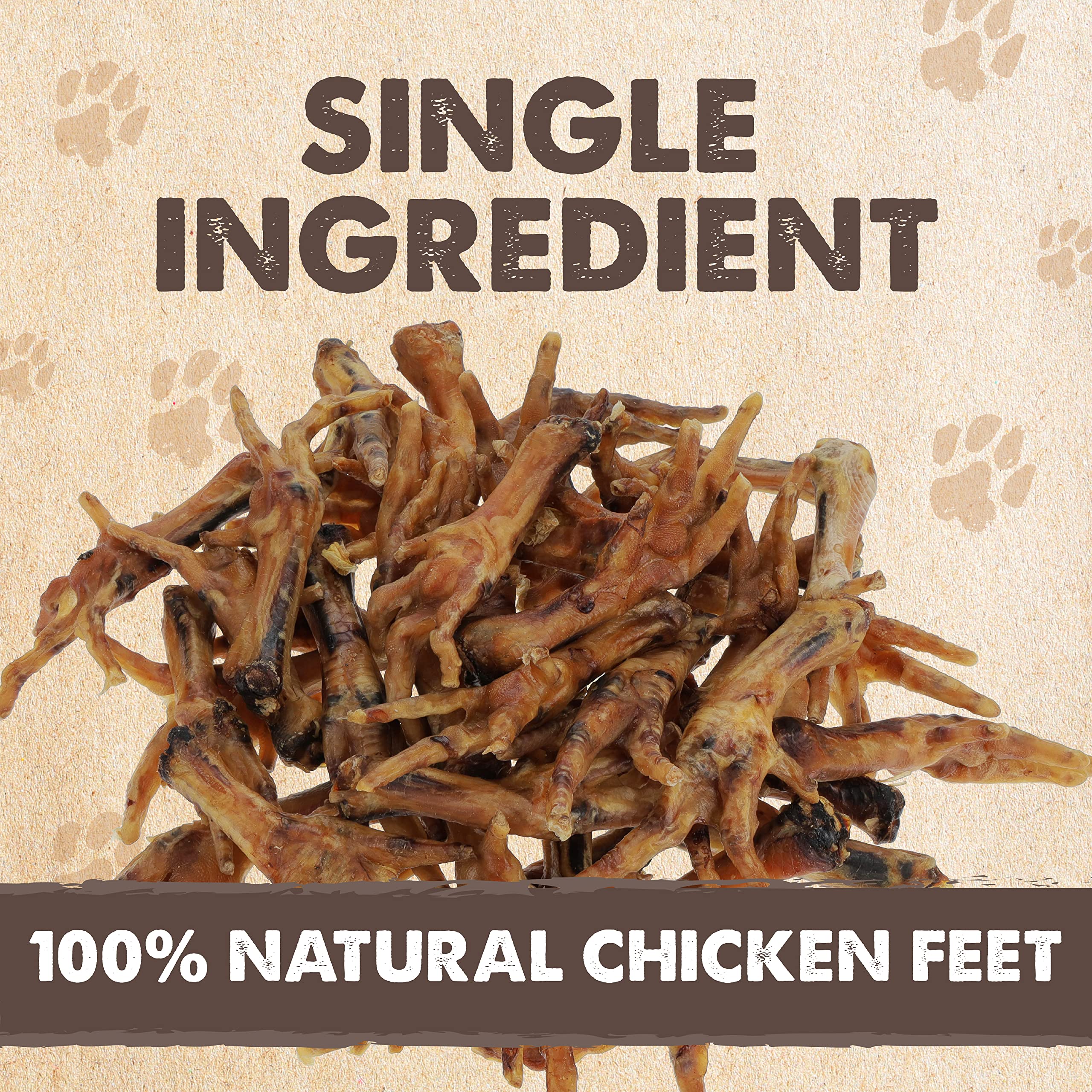 Mighty Paw Naturals Chicken Feet Dog Treats (30 Pack) | 100% Natural Dehydrated Chicken Feet for Dogs. Dried Chicken Feet for Do