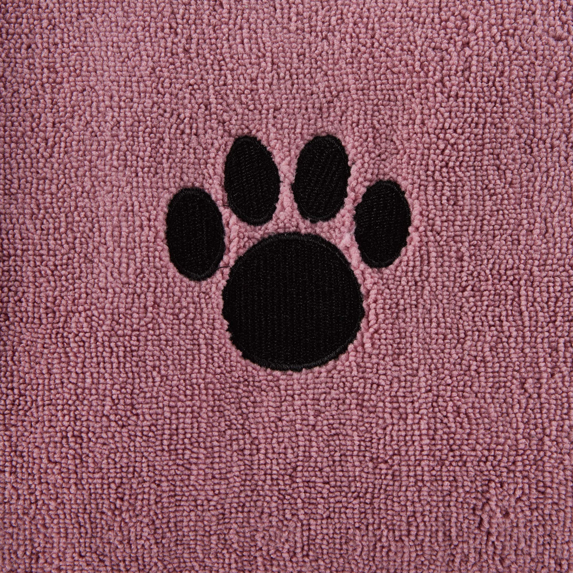 Bone Dry Pet Grooming Towel Collection Absorbent Microfiber X-Large, 41X23.5', Embroidered Rose
