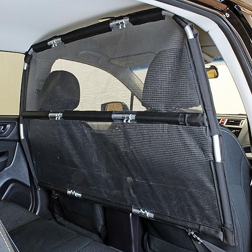 Deluxe 50' Wide Dog Barrier For Cars, Suvs, Trucks, And Cuvs – Pet Restraint Backseat Divider | Mesh Net Screen Shield Behind Front Or Rear Seats Cargo Area – Ideal For Travel Safety