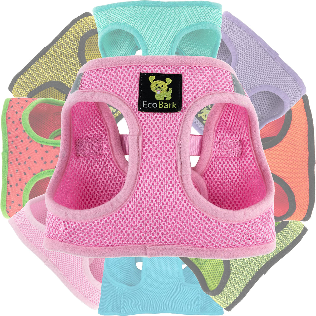 Ecobark Step In Dog Harness - Reflective Soft Luxurious Mesh Dog Harnesses For Xxs, Xs, Small, And Medium Dogs - Eco-Friendly Comfort Secure Halter No Pull Adjustable Pet Vest (Baby Pink, Small)