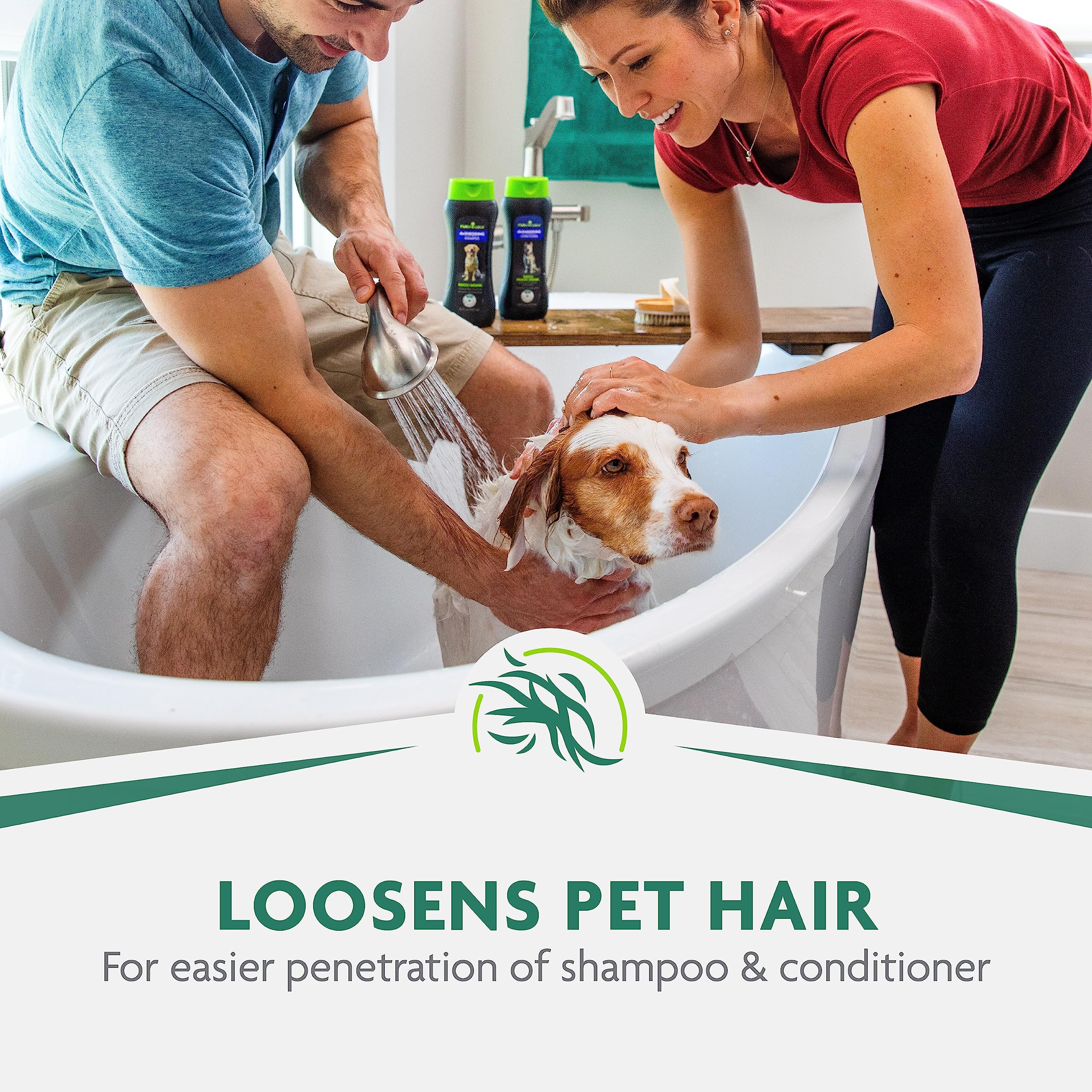 Furminator Bathing Brush, Dog Bath Brush, Loosens Pet Hair, Dispenses Shampoo And Conditioner, Gray