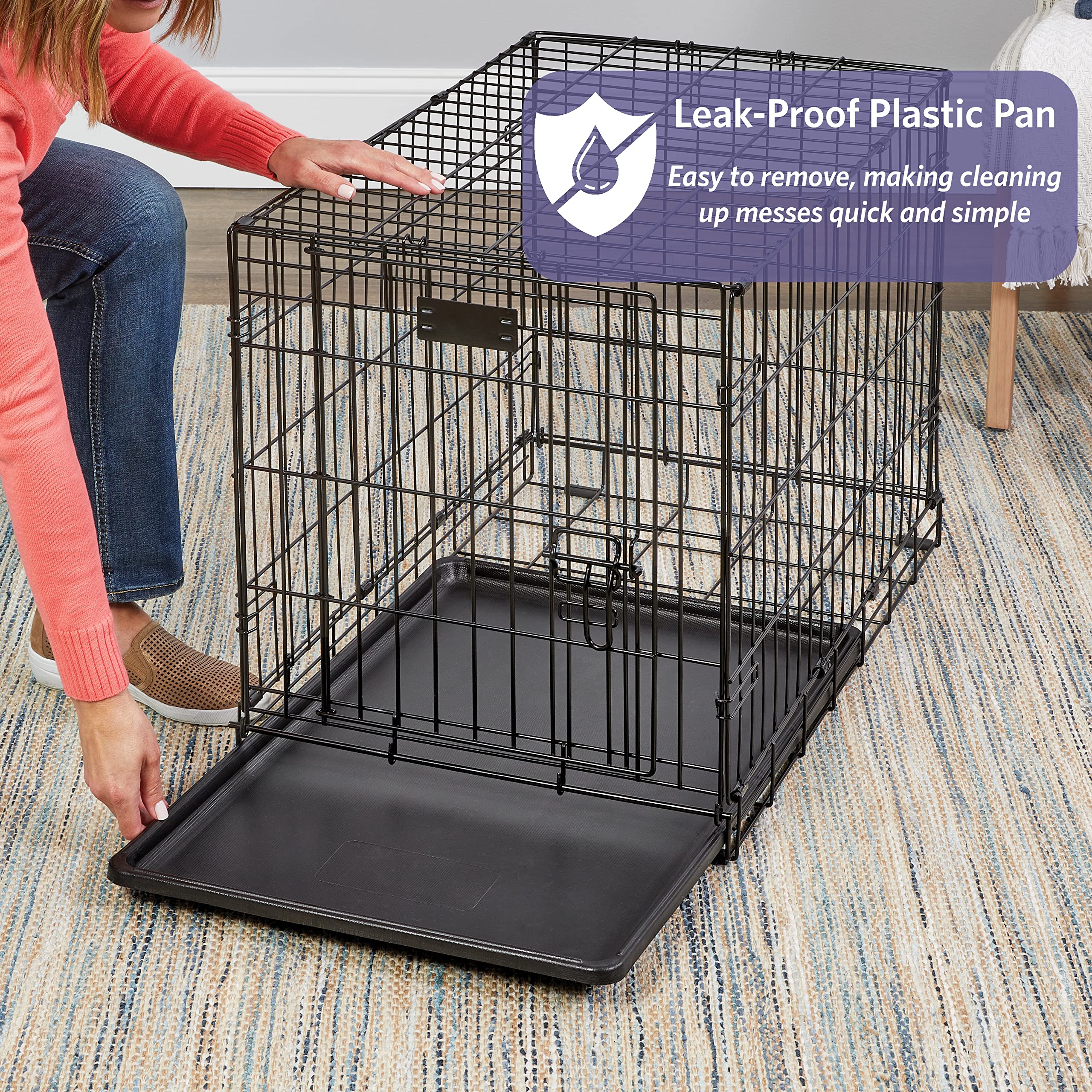 Midwest Homes For Pets Newly Enhanced Single Door Icrate Dog Crate, Includes Leak-Proof Pan, Floor Protecting Feet, Divider Panel & New Patented Features