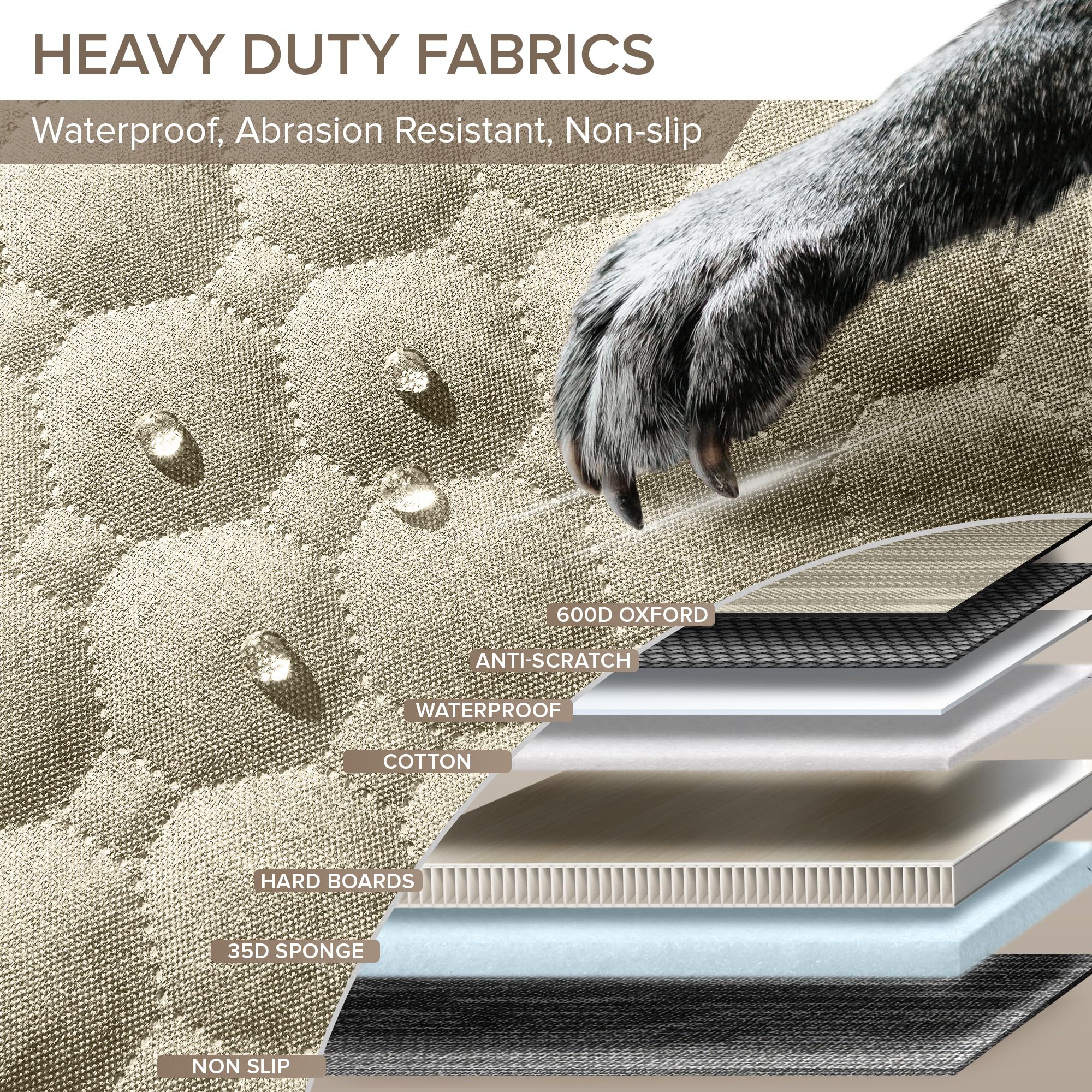 SHARLOVY XL Truck Back Seat Extender for Dogs, Large Hard Bottom Dog Car Seat Cover for Back Seat, Heavy Duty Dog Car Hammock, W