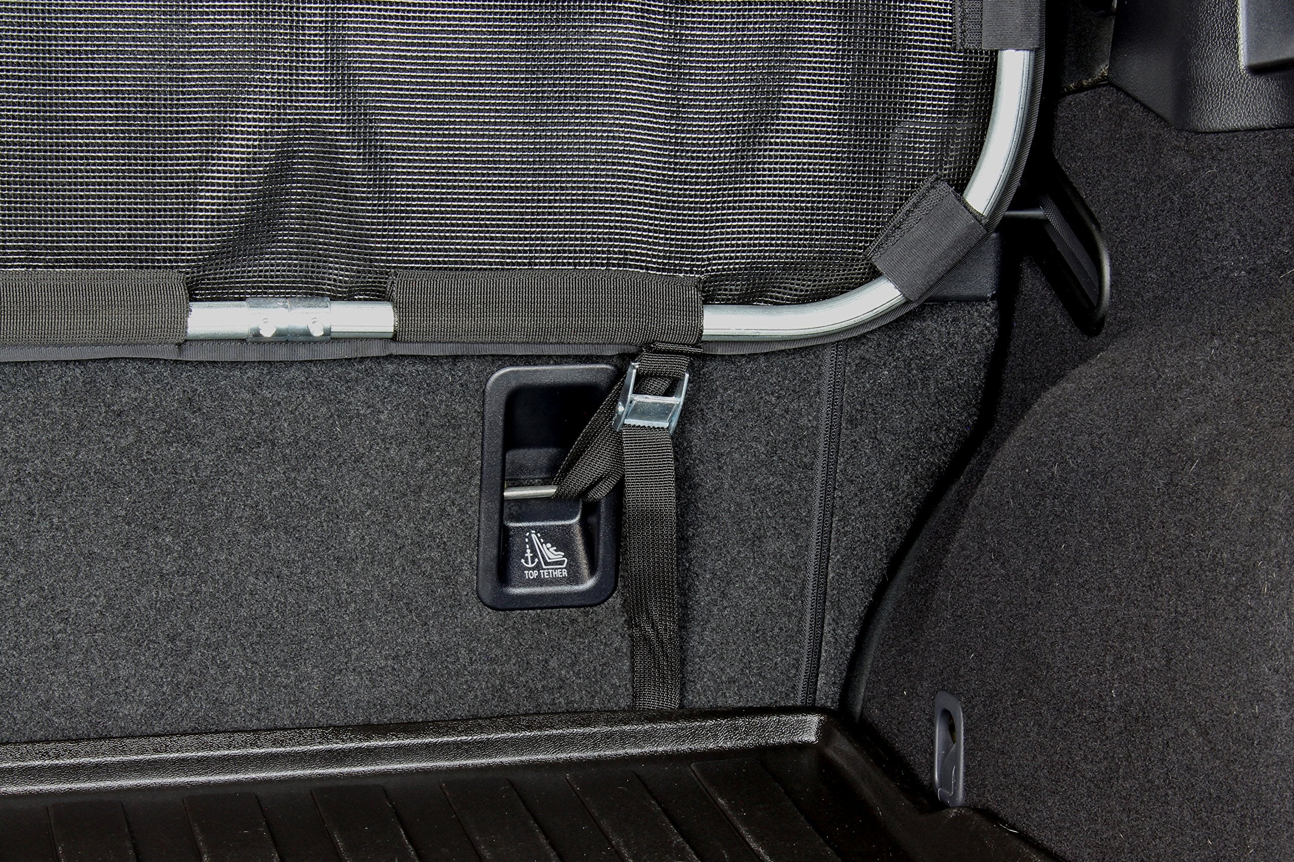 Bushwhacker Cargo Area Dog Barrier For Cuv & Mid-Sized Suv 46' Wide Hatchback Pet Divider Crossover Vehicle Car Net Mesh Travel Back Seat Barricade Partition Gate Restraint Fence Trunk Shield