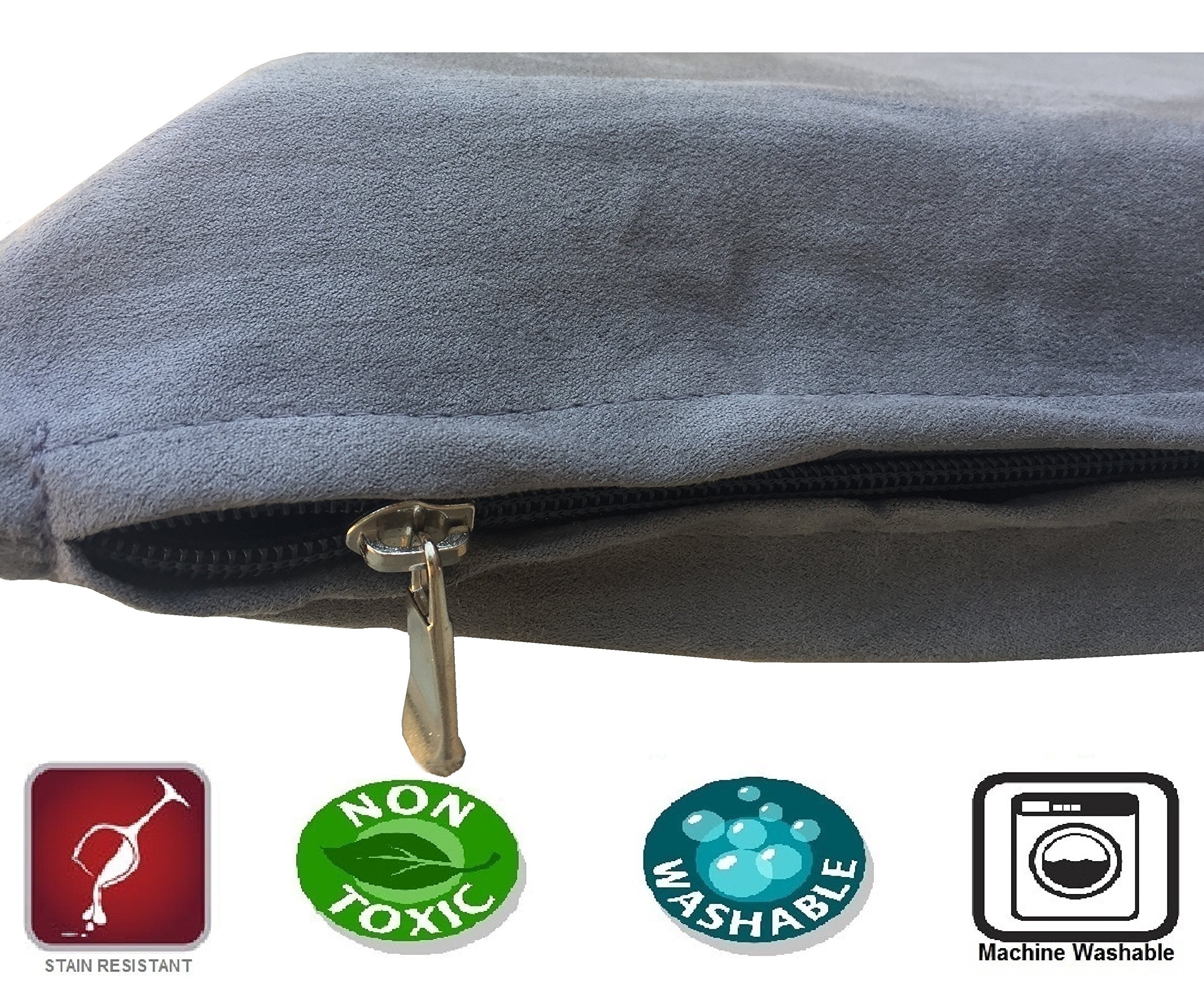 Dogbed4Less Gel Cooling Memory Foam Dog Bed For Medium Large Pet With Waterproof Internal Cover, Microsuede Grey 34X27X3 Inches