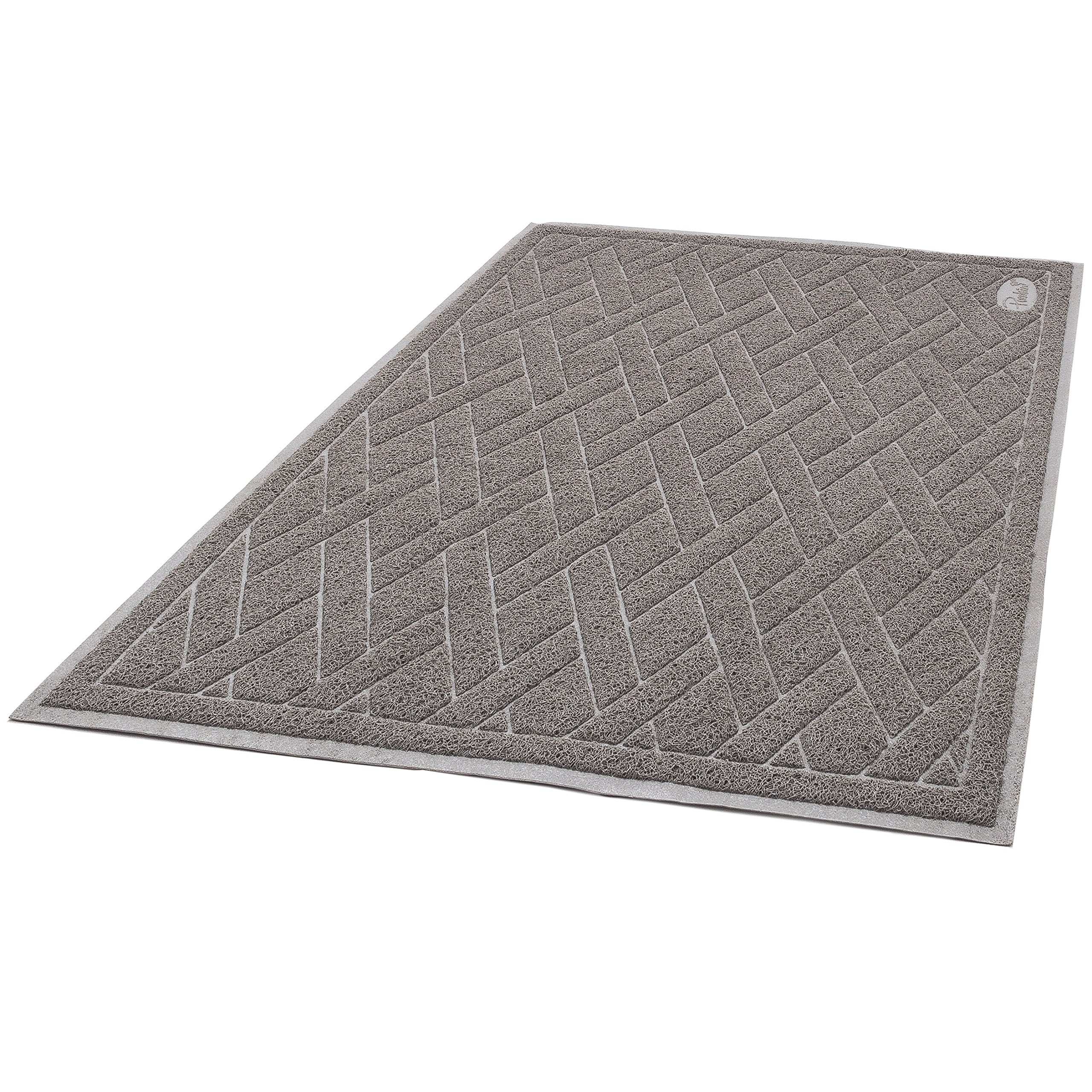 Pawkin Cat Litter Mat, Jumbo Xx-Large, 4X3 Feet, Fits Two Litter Boxes Or Extra Coverage For One Box, Gray