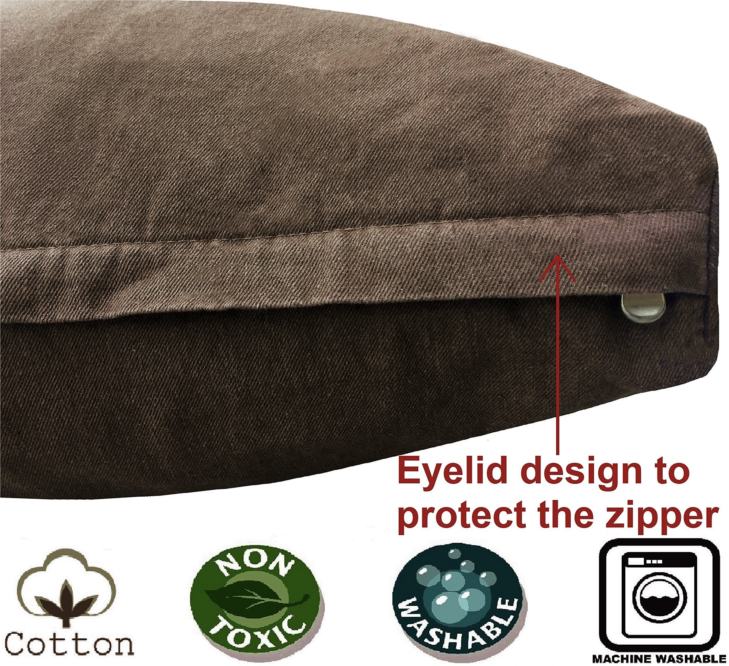 Dogbed4Less Large Shredded Memory Foam Dog Bed Pillow, Waterproof Lining And Machine Washable Durable Denim Cover 41X27 Inches,
