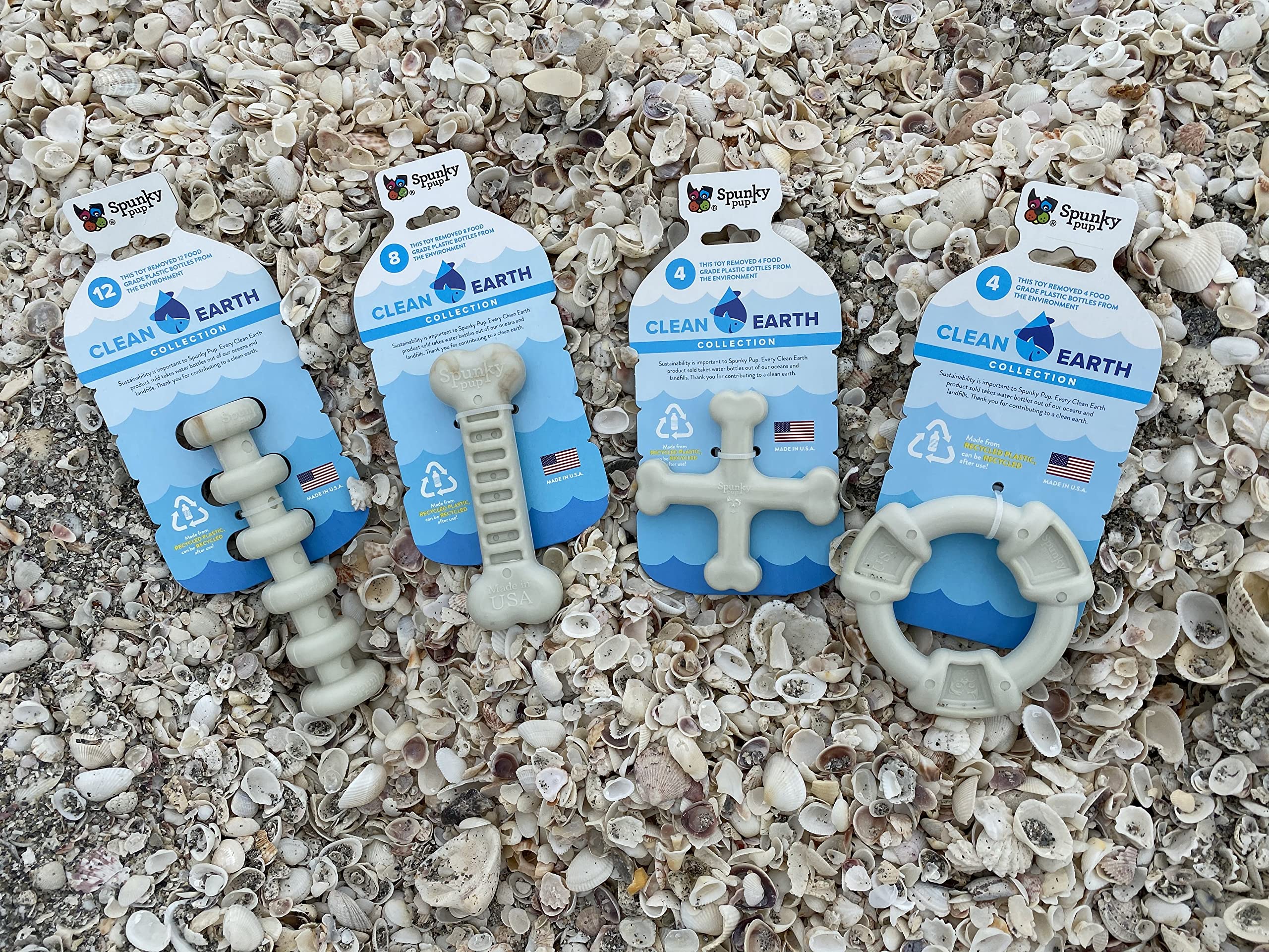 Spunky Pup Clean Earth Recycled Stick | Made In Usa | Made From 100% Recycled Water Bottles, Gray