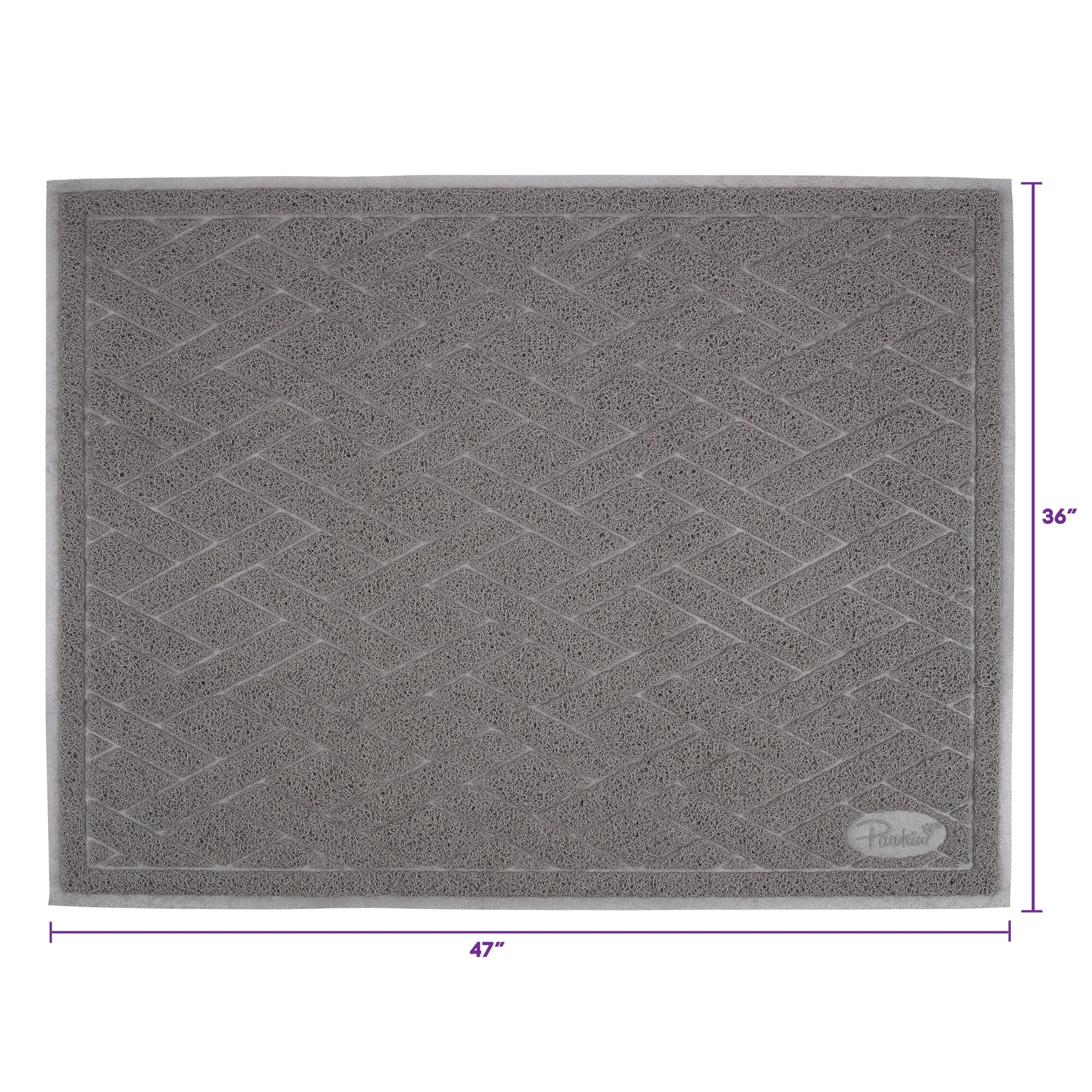 Pawkin Cat Litter Mat, Jumbo Xx-Large, 4X3 Feet, Fits Two Litter Boxes Or Extra Coverage For One Box, Gray