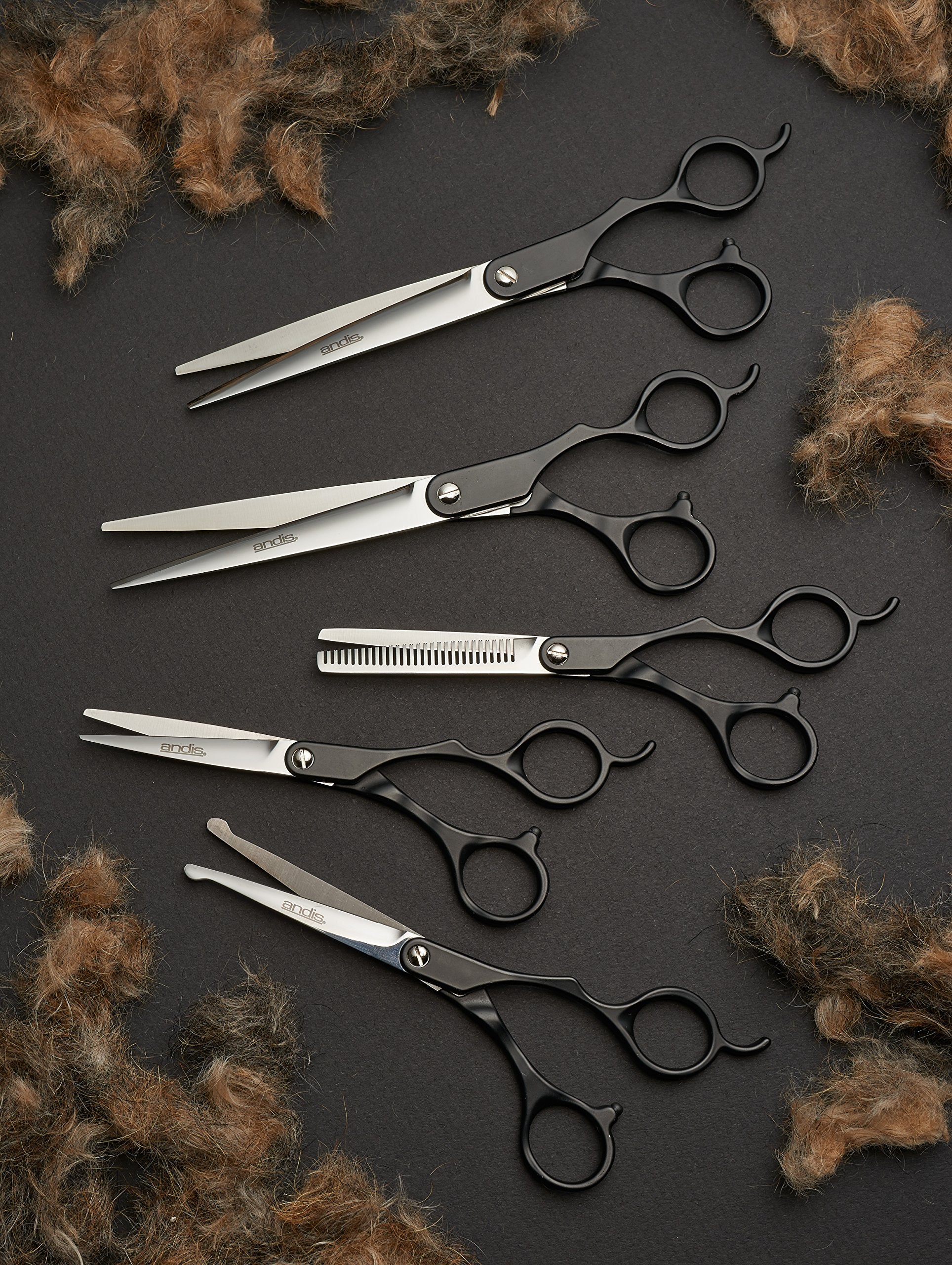 Andis 8 Straight Shears, Left-Handed, Professional Dog and Cat Grooming (80630)