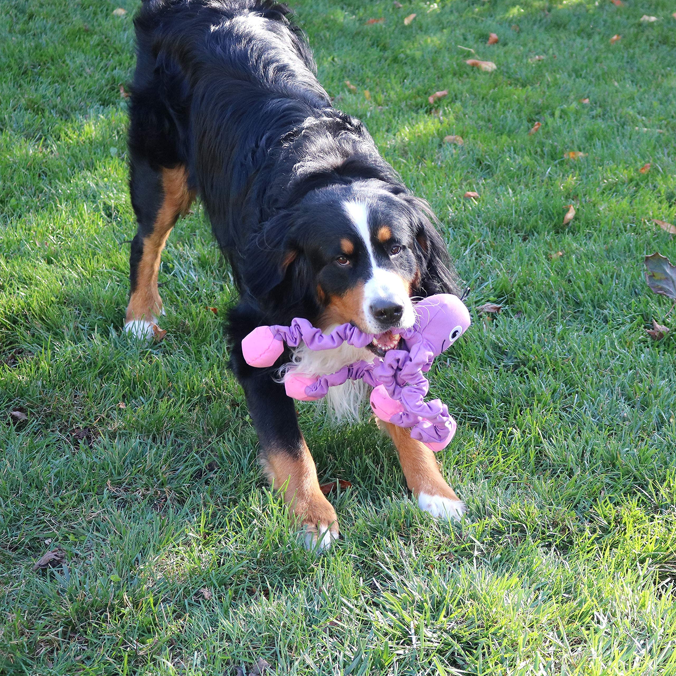 Smartpetlove Snuggle Puppy Tender-Tuffs Tug - Extra Large Stretchy Purple Octopus Tough Dog Toy - Great For Fetch And Durable For Tug Of War