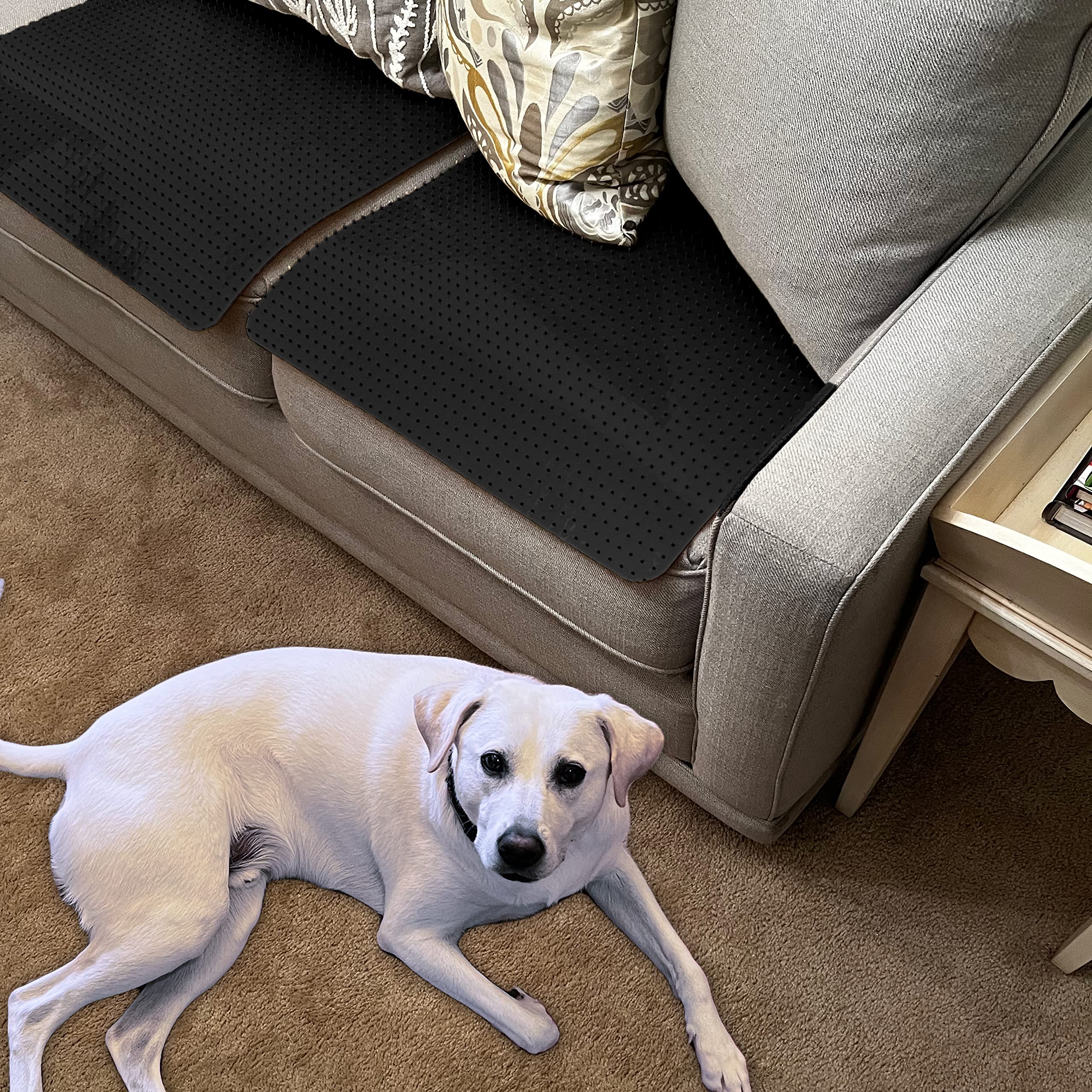 Resilia Furniture Protector Pet Deterrent Tiles - Pet-Free Training Mat, For Cats, Dogs, Rabbits, Indoor And Outdoor Use, Black,