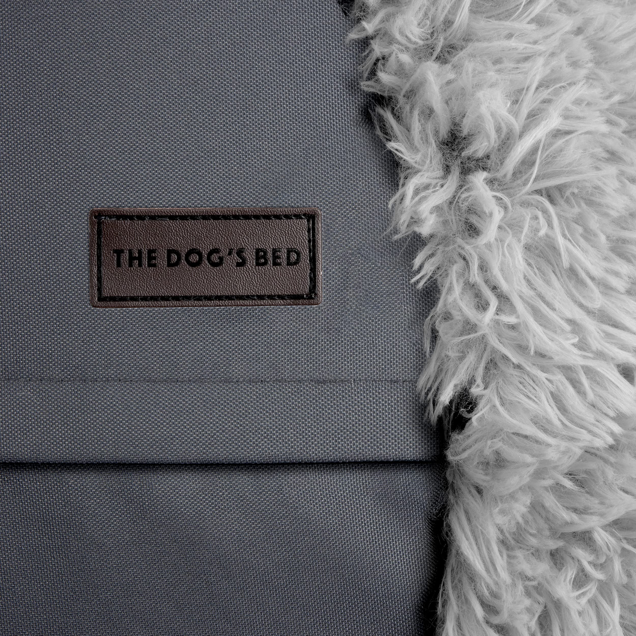 The Dog's Balls Donut Dog Bed, XXL 54x54" Silver Grey Fur, Removable Cover, Veterinary Approved Calming Nest