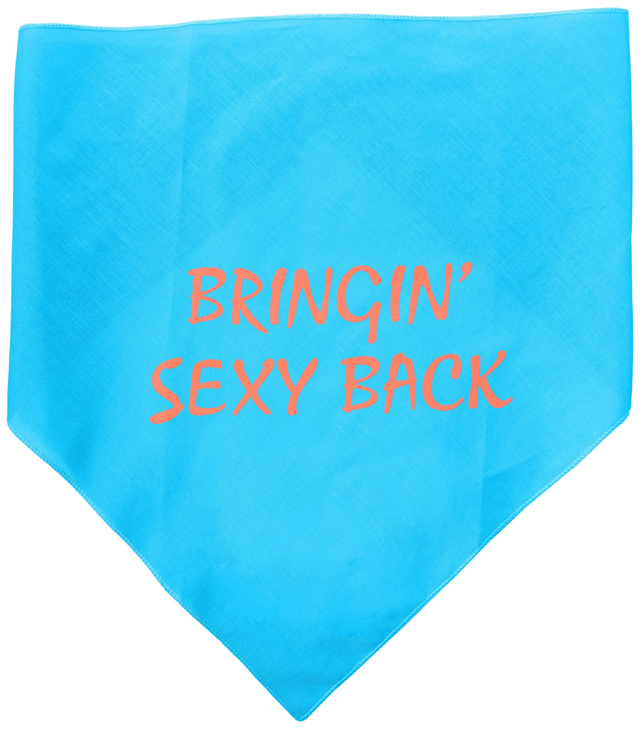 Pet and Dog Bandana Screen Printed, &quot;Bringin Sexy Back&quot; Turquoise Large