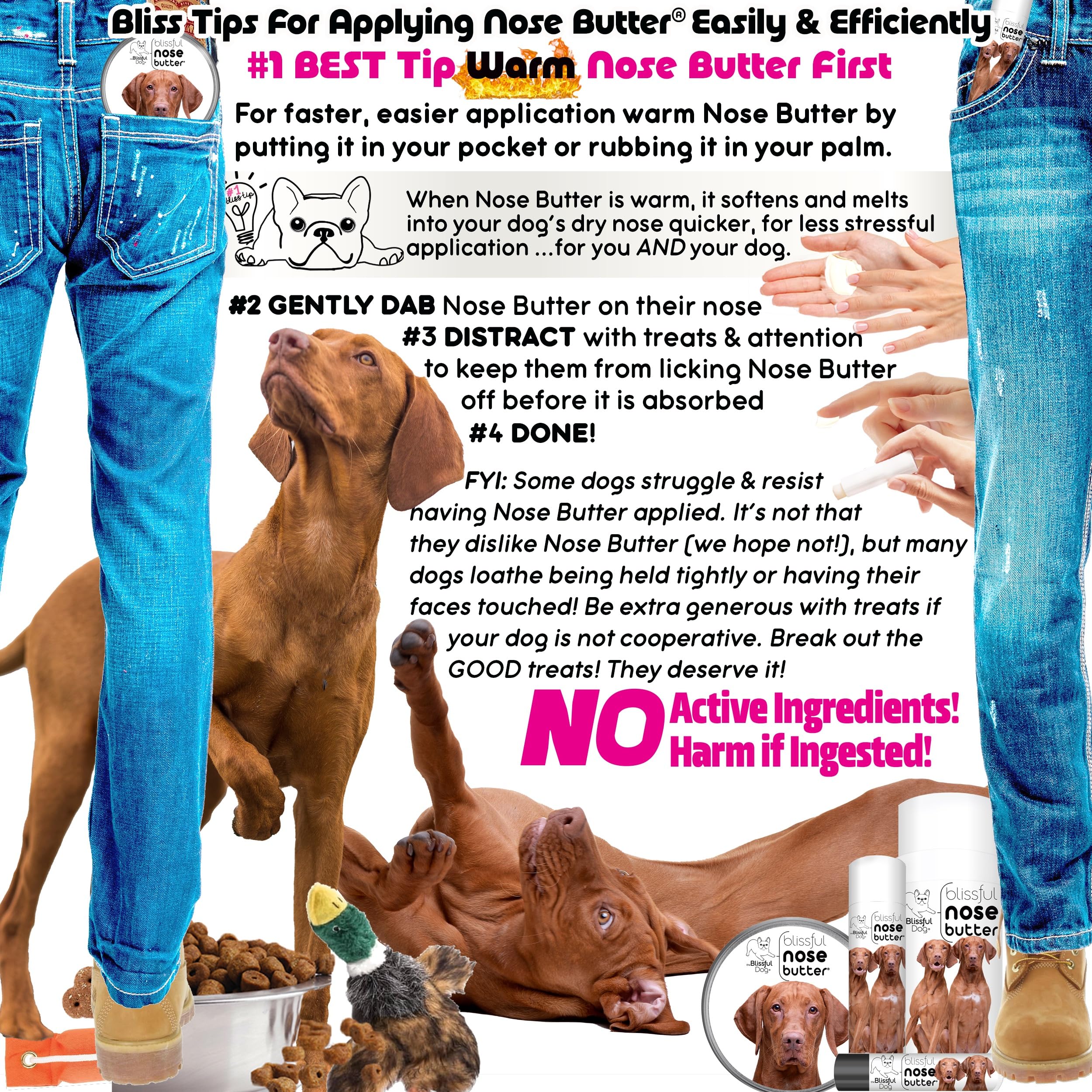 The Blissful Dog Vizsla Unscented Nose Butter - Dog Nose Butter, 4 Ounce