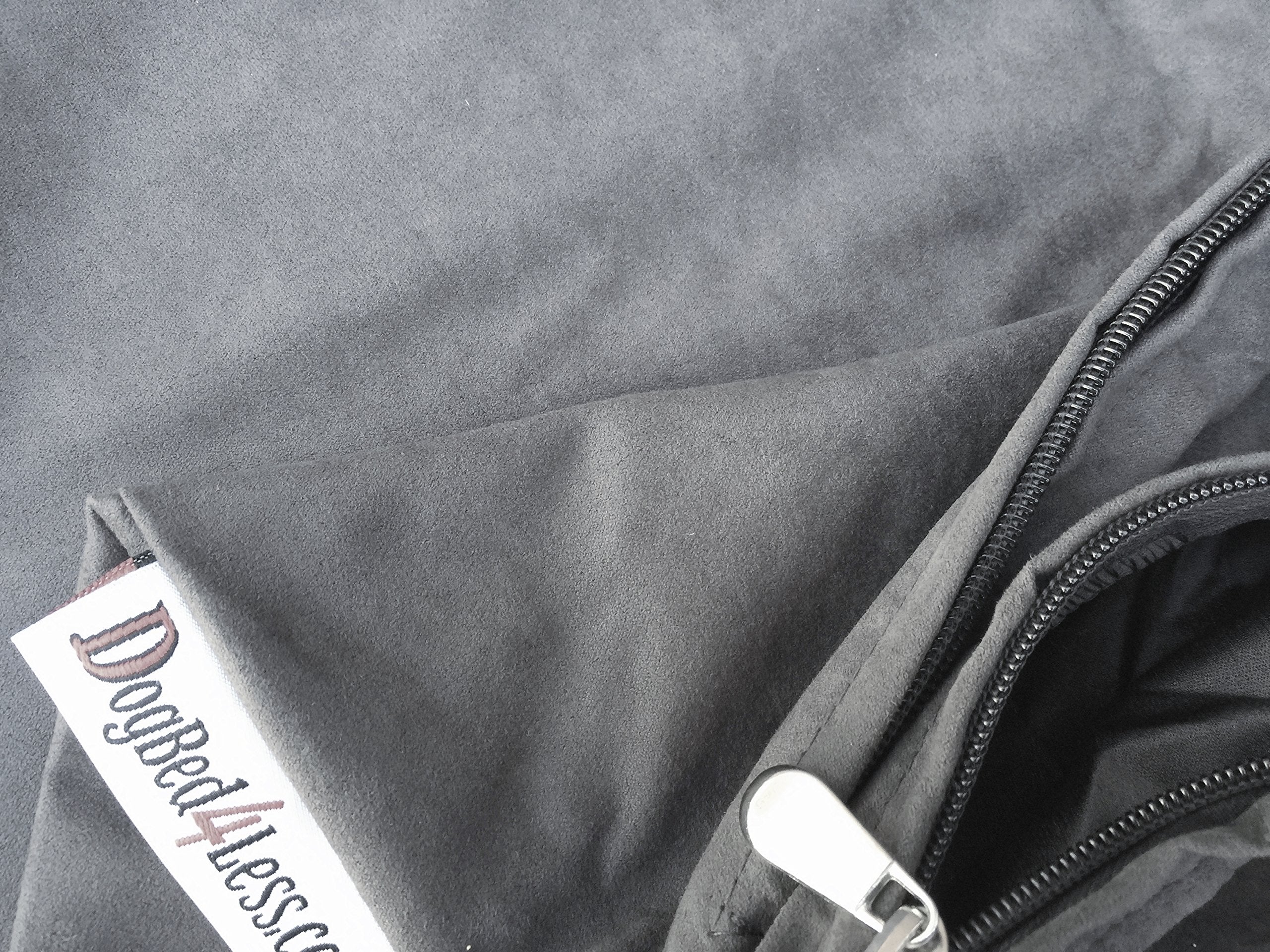 Dogbed4Less Gel Cooling Memory Foam Dog Bed For Medium Large Pet With Waterproof Internal Cover, Microsuede Grey 34X27X3 Inches