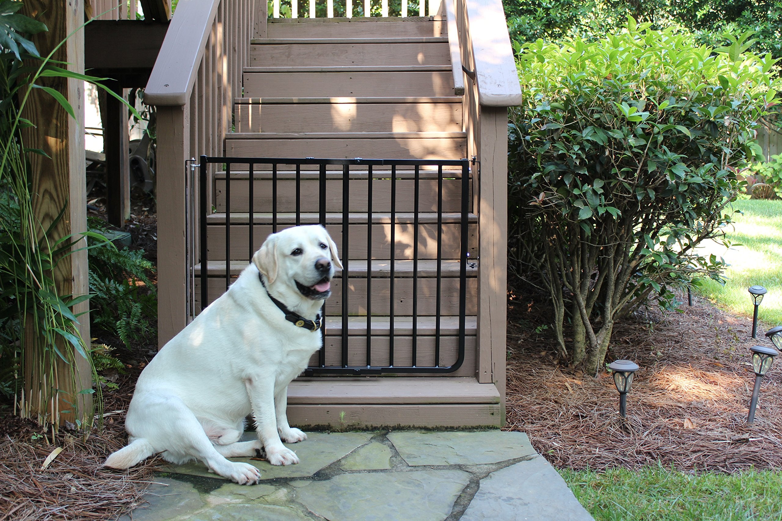 Cardinal Gates SS30OD Outdoor Baby Gate for Stairs - Adjustable Outdoor Dog Gate - Aluminum Safety Gate for Kids & Pets - Can be