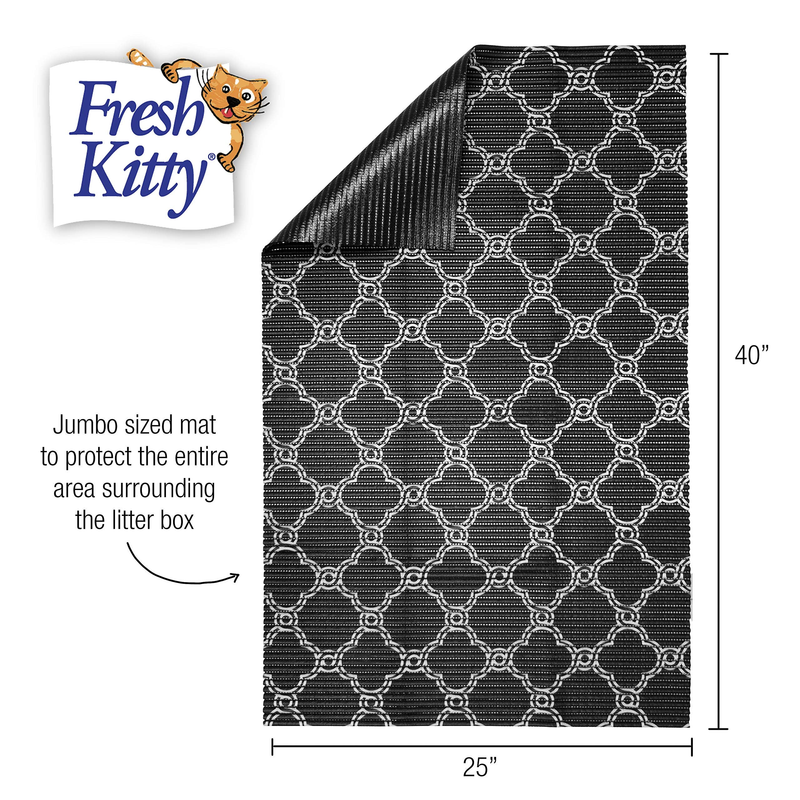 Fresh Kitty Durable XL Jumbo Foam Litter Box Mat - No Phthalate, Water Resistant, Traps Litter from Box, Scatter Control, Easy C