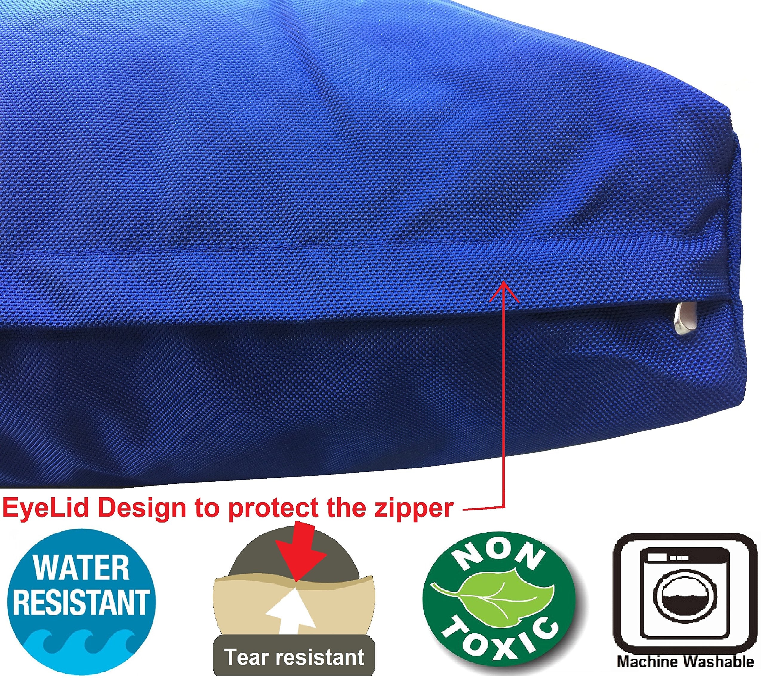 Dogbed4Less Medium Large 1680 Ballistic Heavy Duty Dog Pet Bed External Zipper Duvet Cover - Replacement Cover Only, 37X27X4 Inc