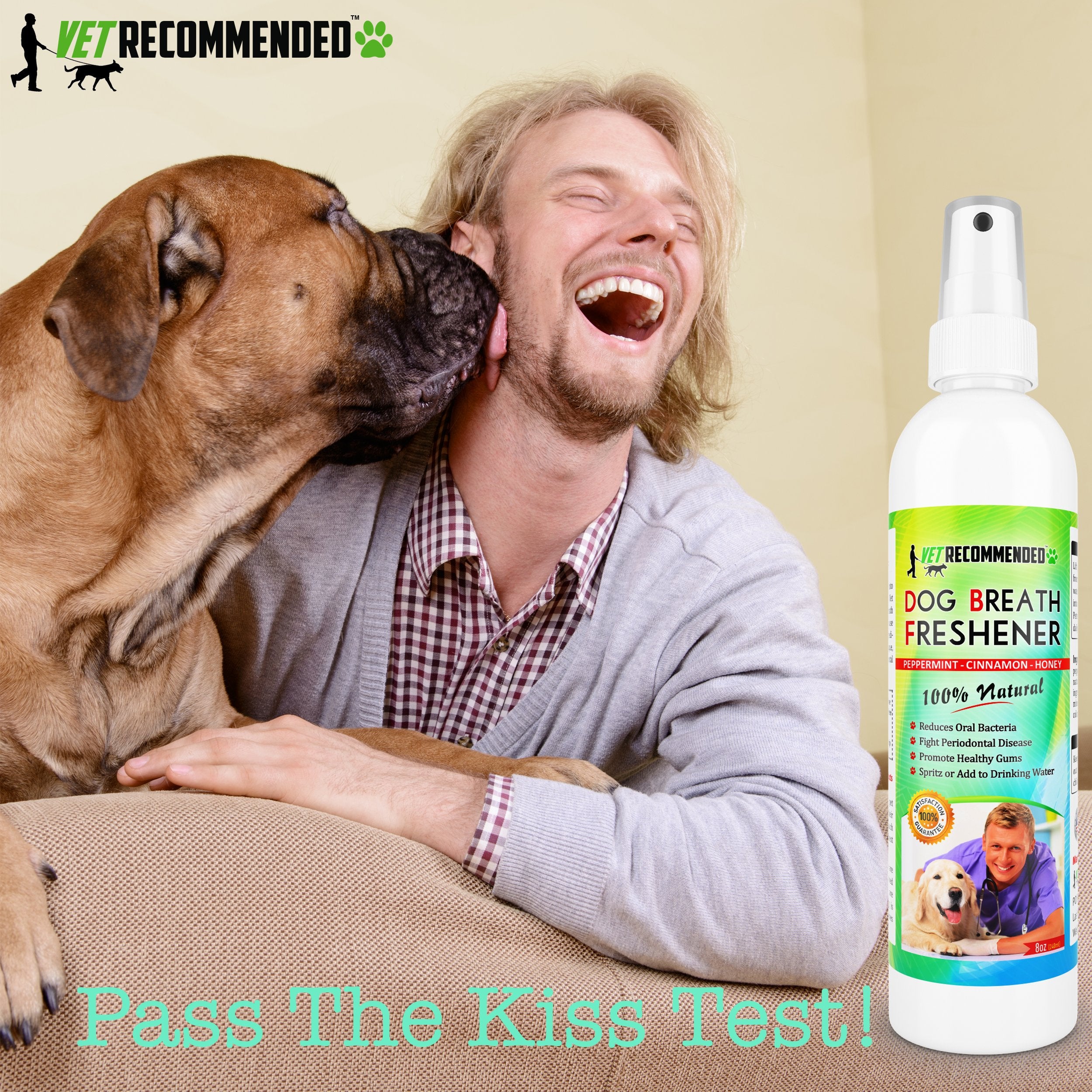 Vet Recommended Dog Breath Freshener & Dental Water Additive Spray (8oz) All Natural - Perfect for Bad Dog Breath & Dog Teeth Sp