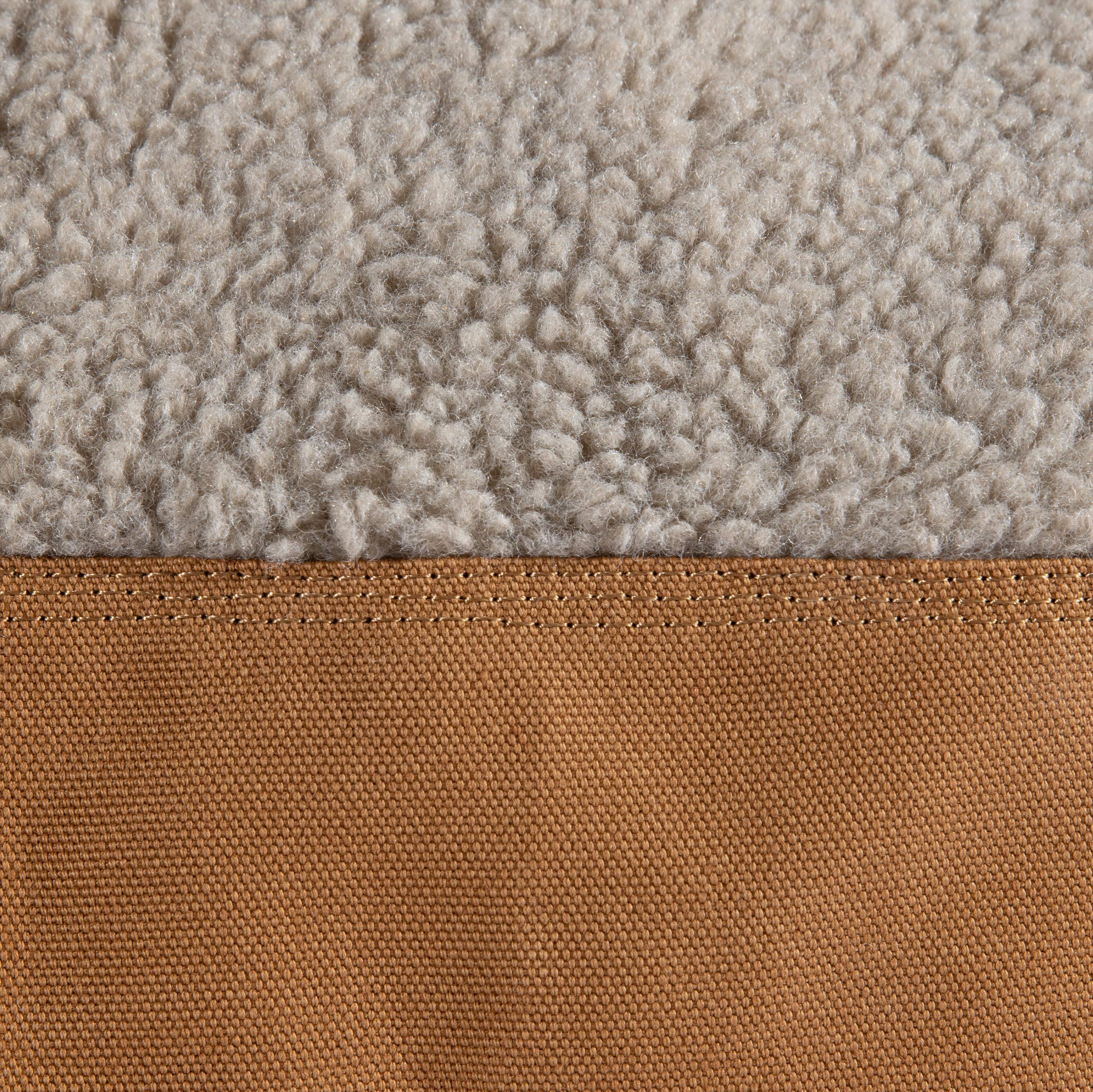 Carhartt Dog Bed, Durable Canvas Pet Bed, Water-Repellent, Medium 27"x35"x4.3", Carhartt Brown with Sherpa Top, Model P000030720199