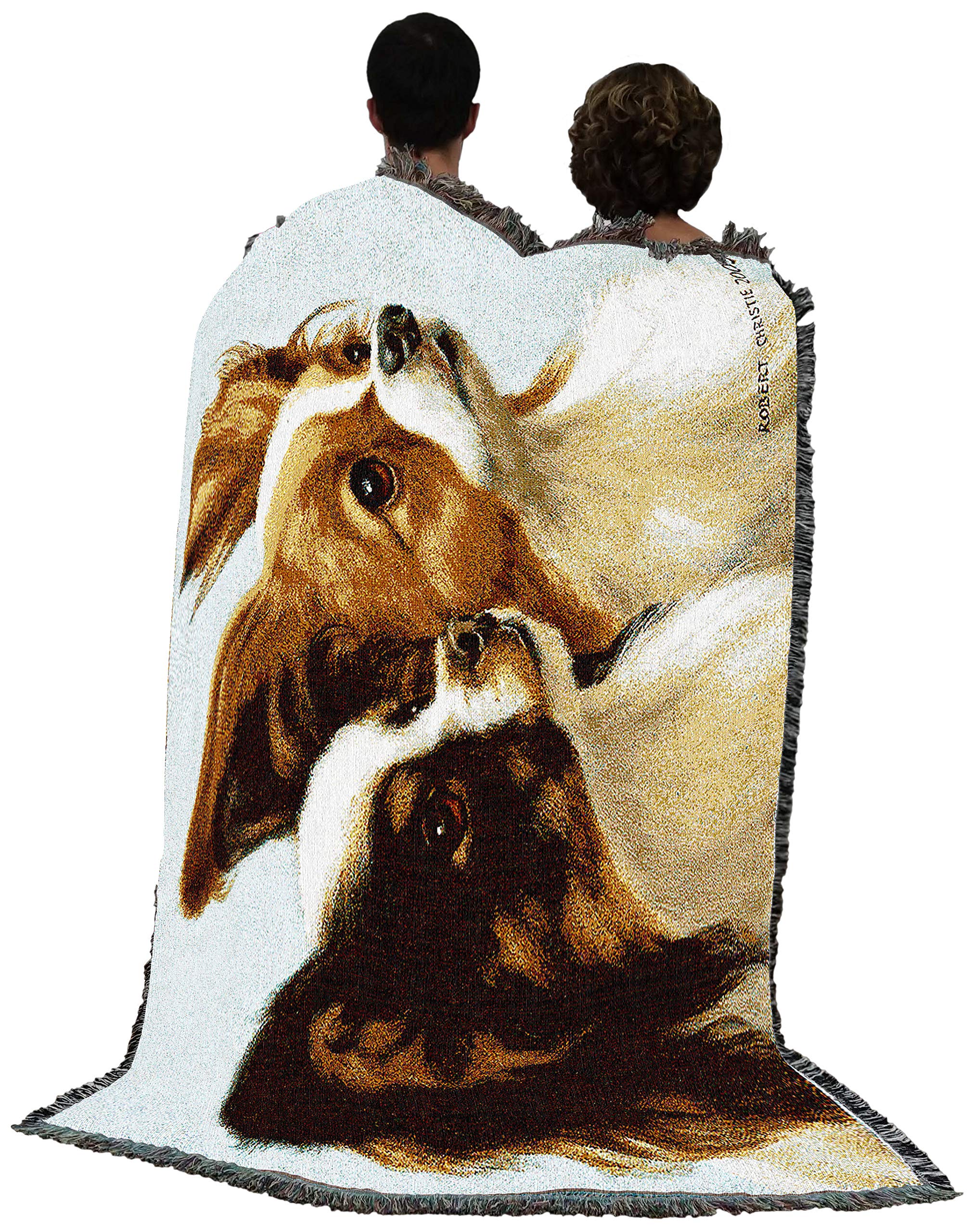 Pure Country Weavers Papillion Blanket by Bob Christie - Gift for Dog Lovers - Tapestry Throw Woven from Cotton - Made in The US