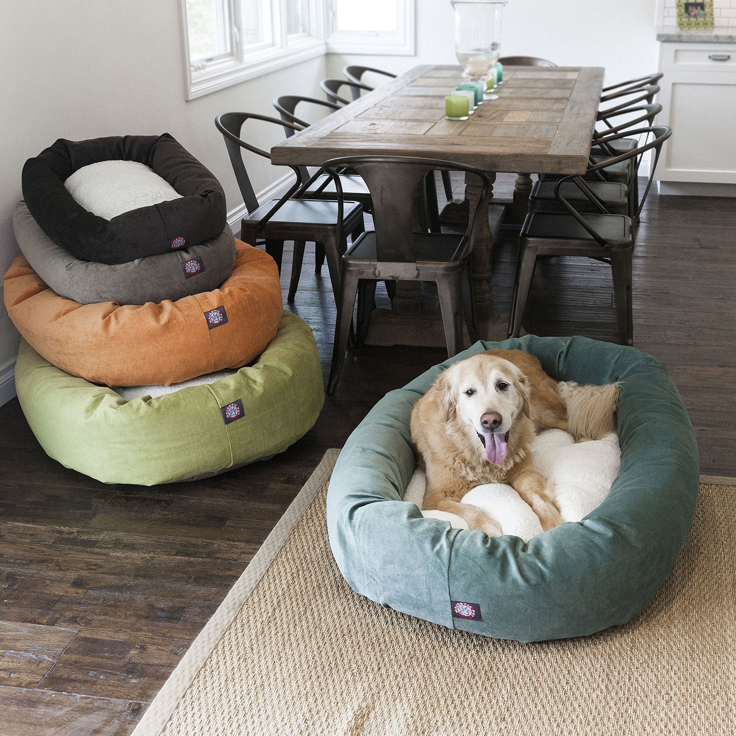 40 inch Azure Villa Collection Sherpa Bagel Dog Bed