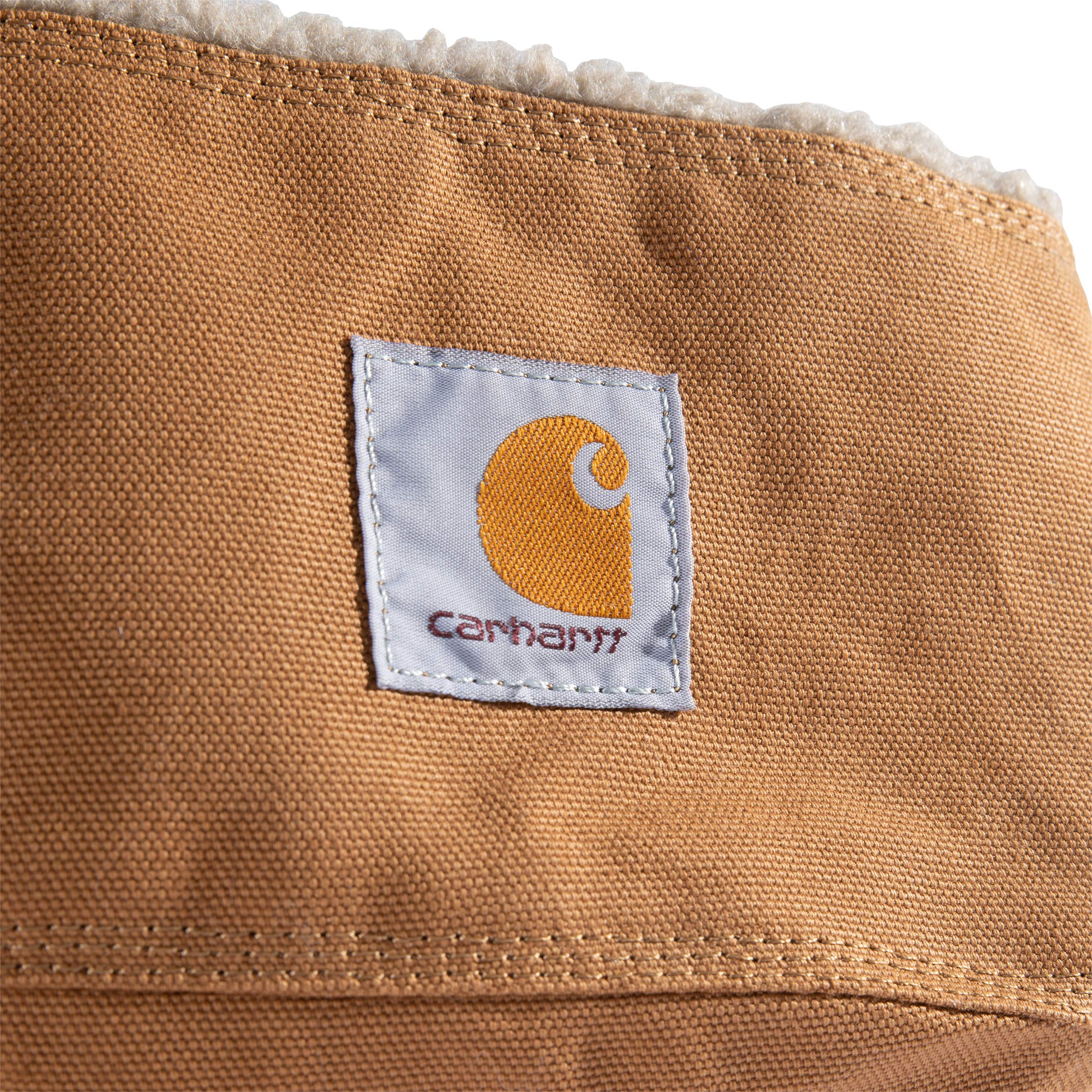 Carhartt Dog Bed, Durable Canvas Pet Bed, Water-Repellent, Medium 27"x35"x4.3", Carhartt Brown with Sherpa Top, Model P000030720199