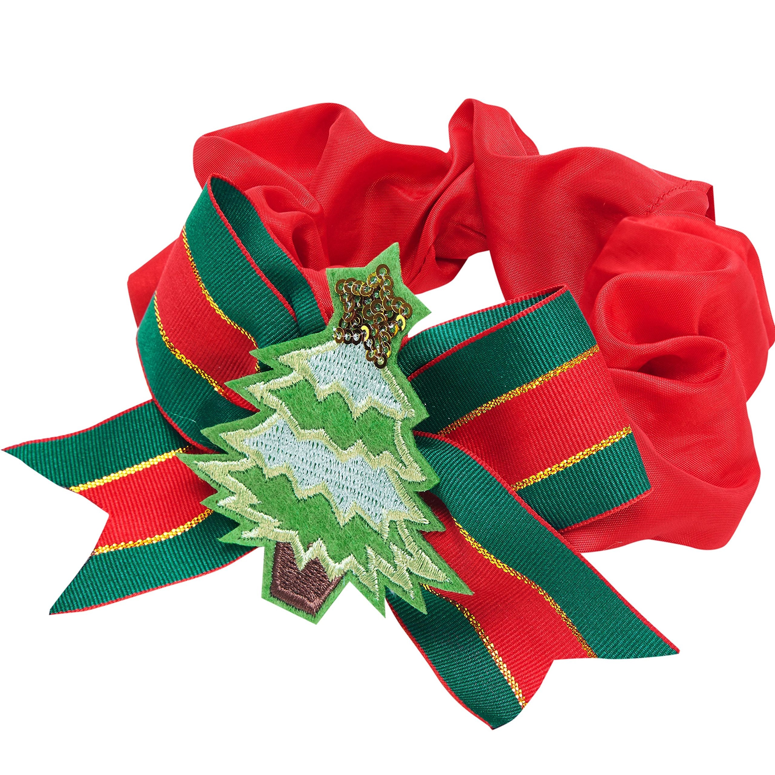 Blueberry Pet Festival Fever Christmas Tree Dog Collar Cover For Small, Medium, Large Collars, Holiday Decorative Accessory For