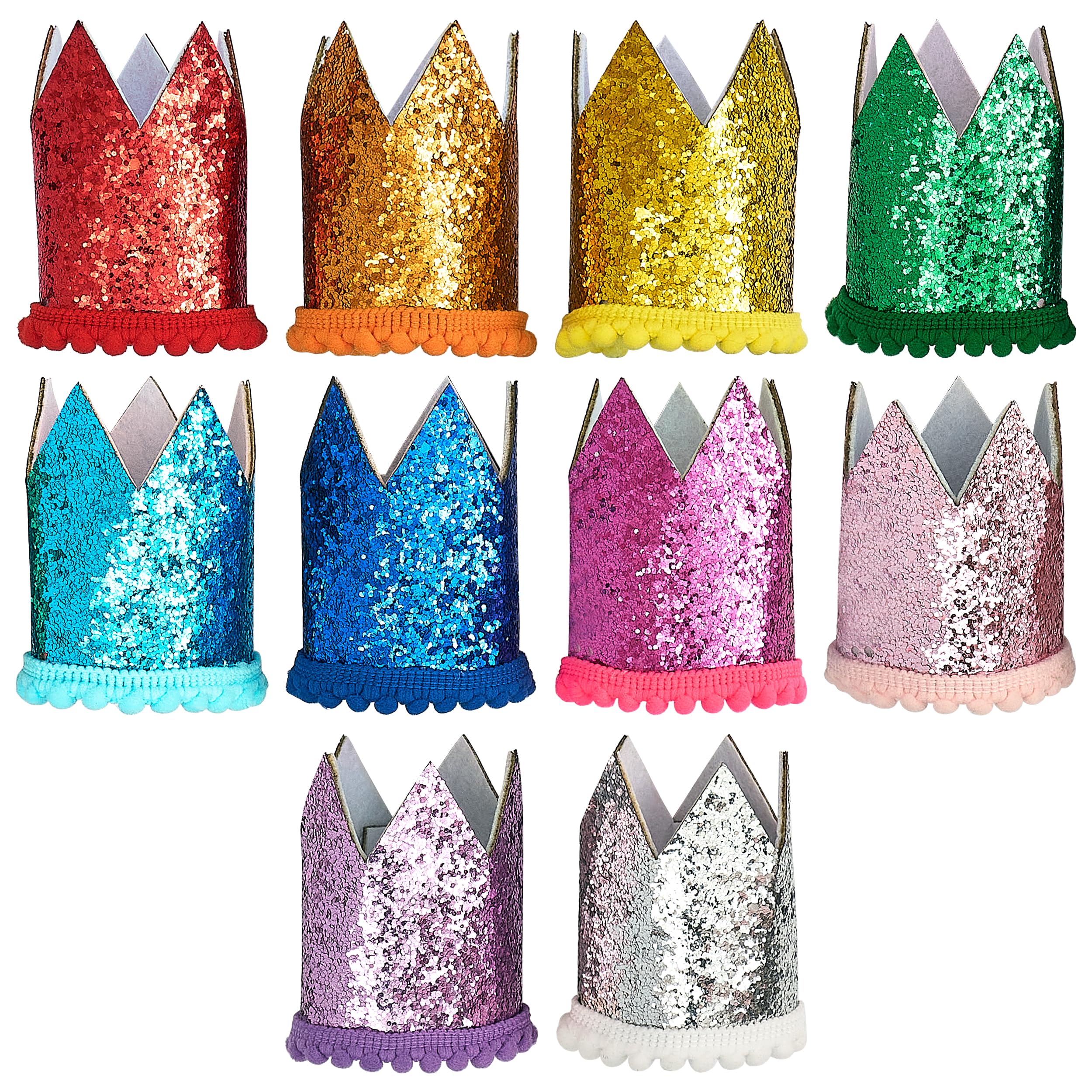 Pet Show 10 Pack Mini Small Dog Crown Hat Dog Birthday Party Hats Adjustable Headband Hats Cat Rabbit Hats For Holiday Wedding P