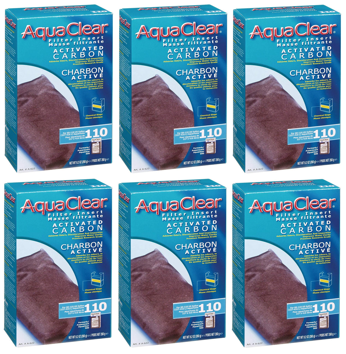 (6 Pack) Aquaclear 110 Activated Carbon Insert