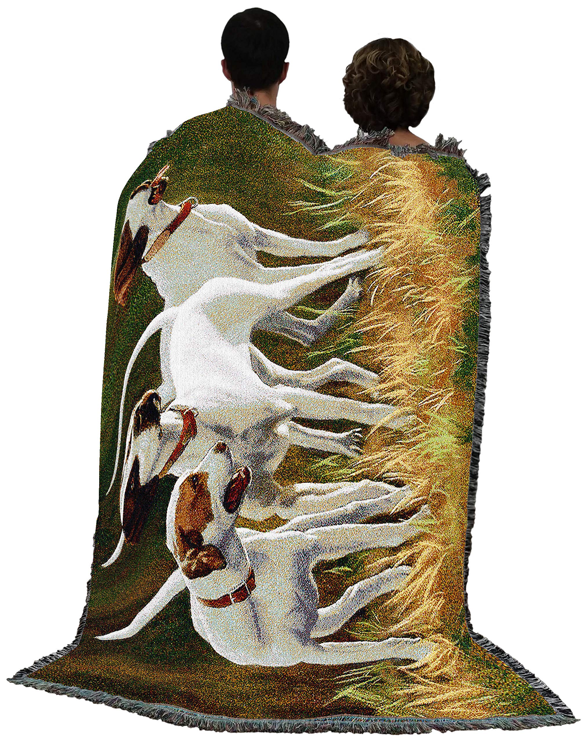 Pure Country Weavers First Light Hounds Pointers Blanket by Bob Christie - Gift for Dog Lovers - Tapestry Throw Woven from Cotto
