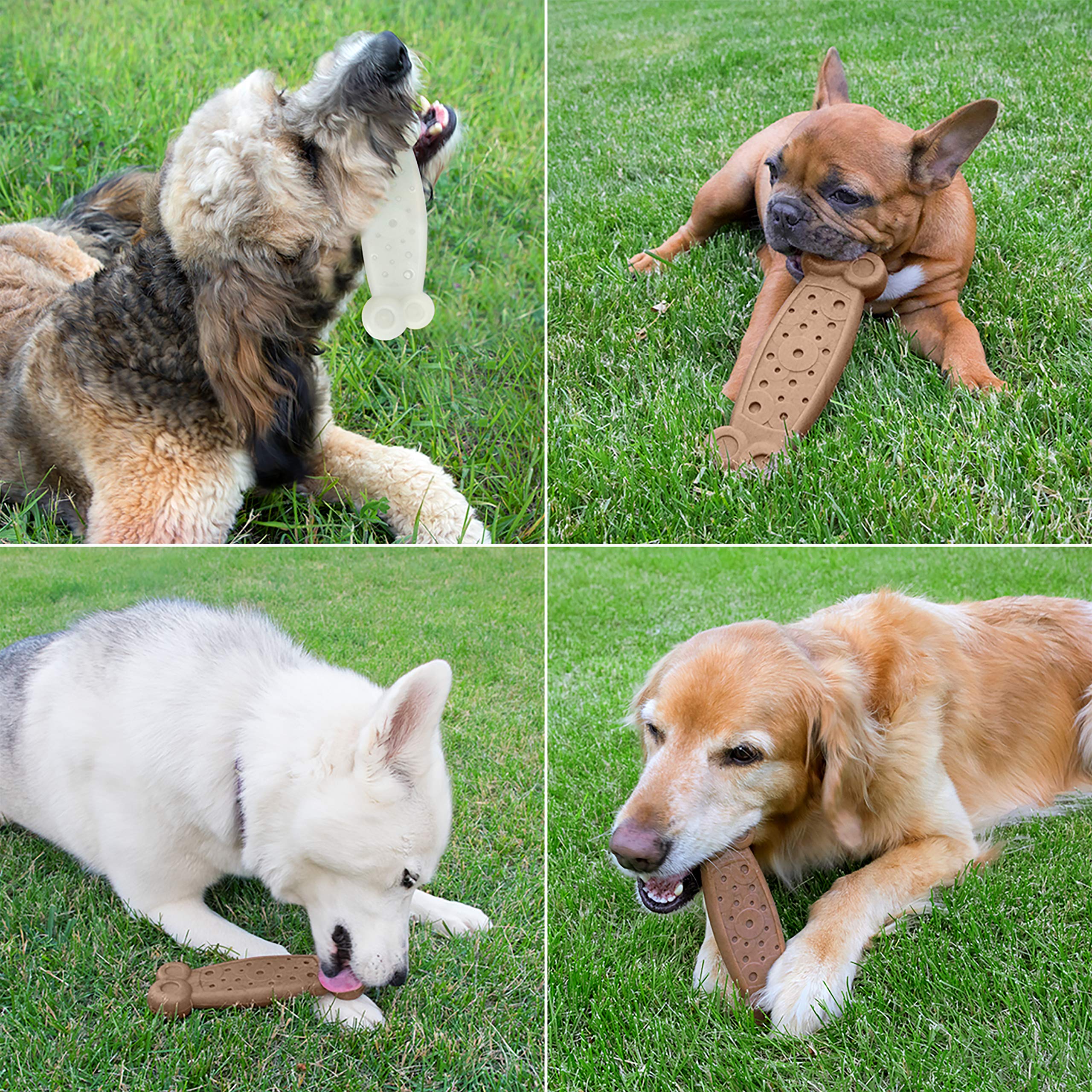 Chew King Gear Nylon Bones, Textured Bacon Flavored Chew Toy