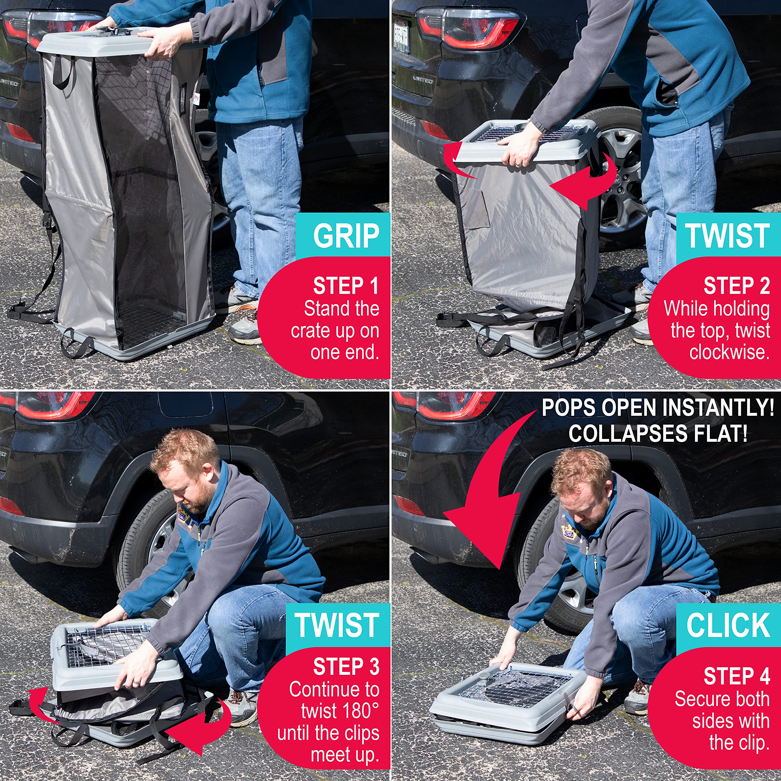 Sport Pet Large Pop Open Kennel, Portable Cat Cage Kennel, Waterproof Pet Bed, Travel Litter Collection