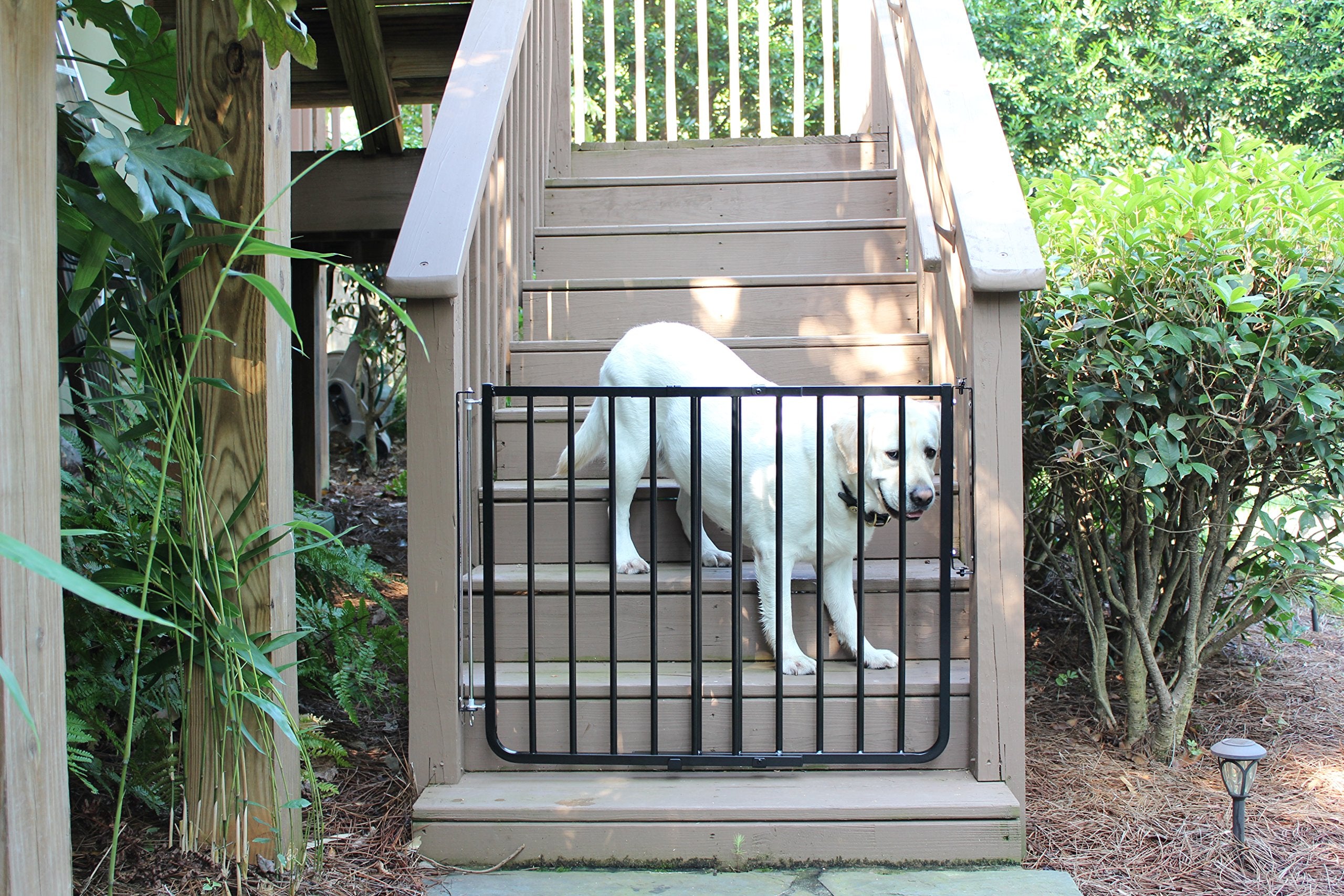 Cardinal Gates SS30OD Outdoor Baby Gate for Stairs - Adjustable Outdoor Dog Gate - Aluminum Safety Gate for Kids & Pets - Can be
