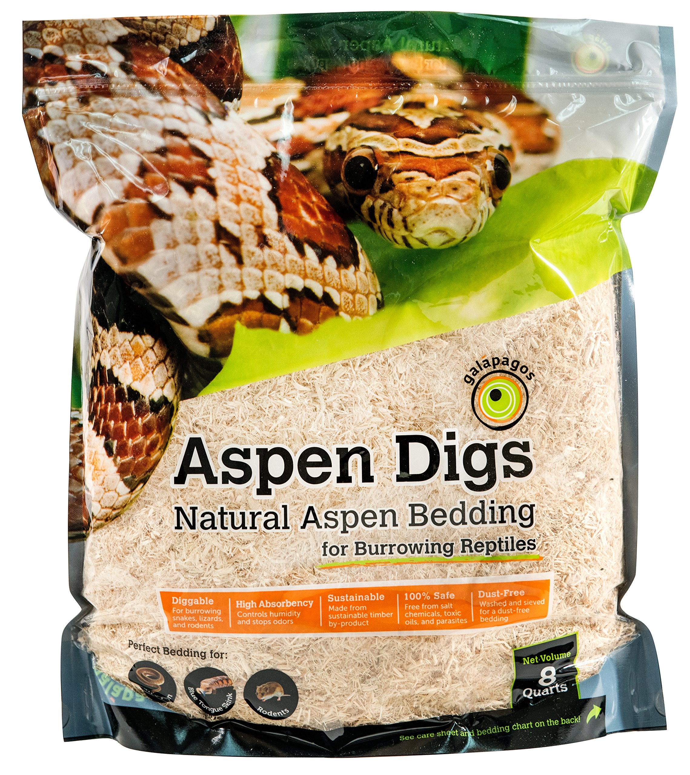 Gal  Pagos (05064) Aspen Digs Shavings Bedding, 8-Quart, Natural