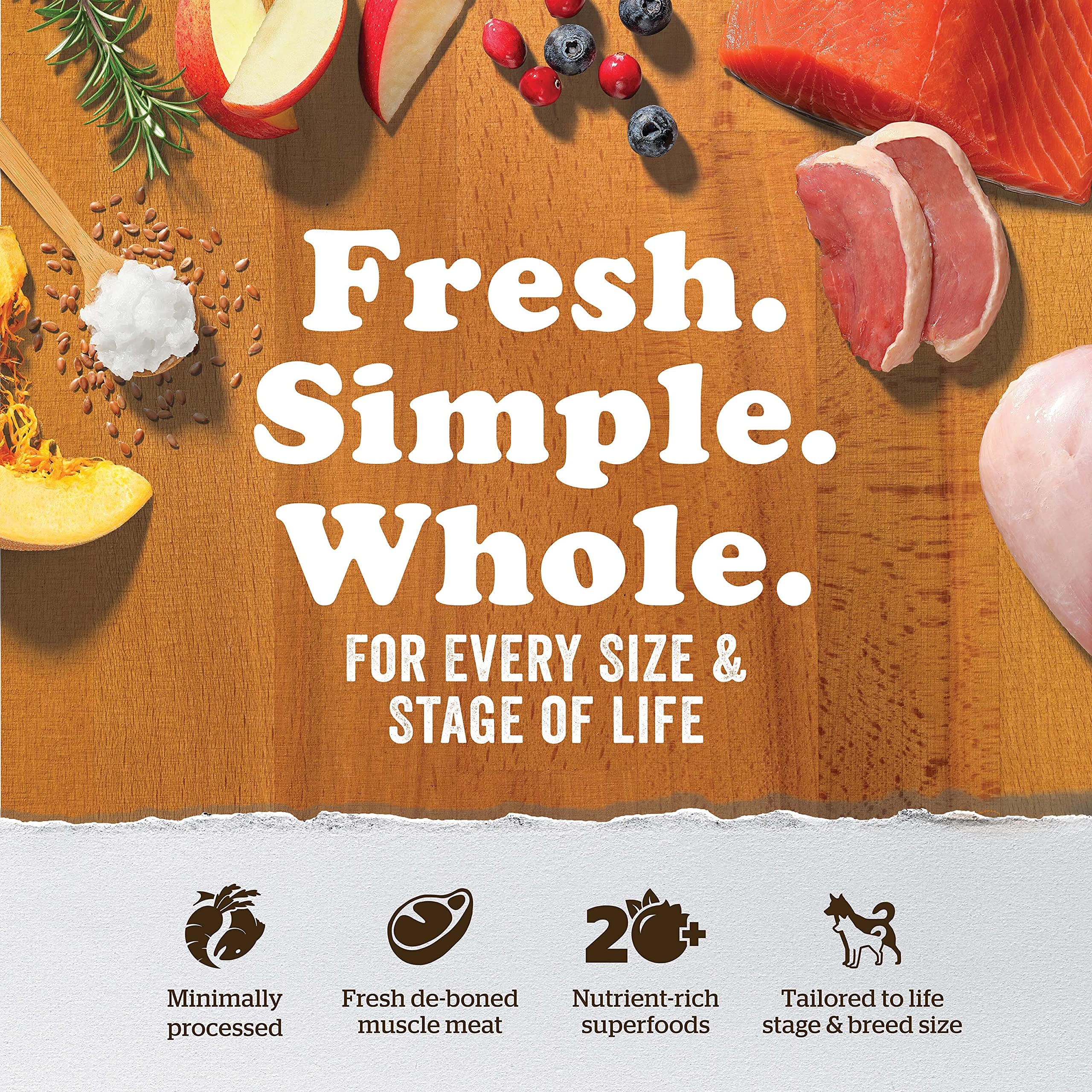 Now Fresh Grain-Free, Dry Dog Food, Small Breed Kibble, Real Meat and Fish, Turkey, Salmon and Duck Senior Recipe, 6 lb Bag