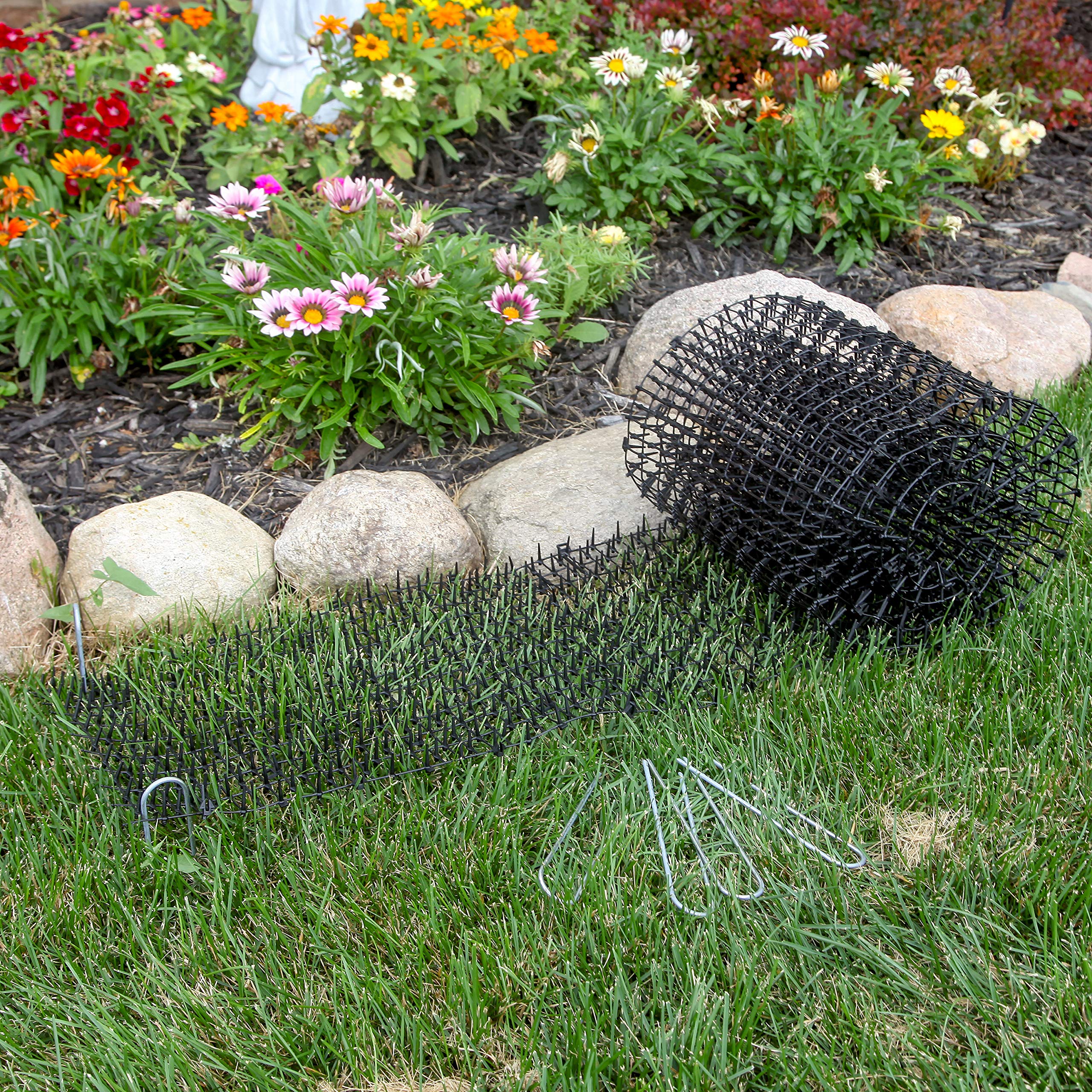 Tapix Cat Scat Mat With Spikes Digging Stopper (8 Ft.) Anti-Cat Network Cat Strips, Cat Deterrent Mat For Indoor And Outdoor With 6 Staples