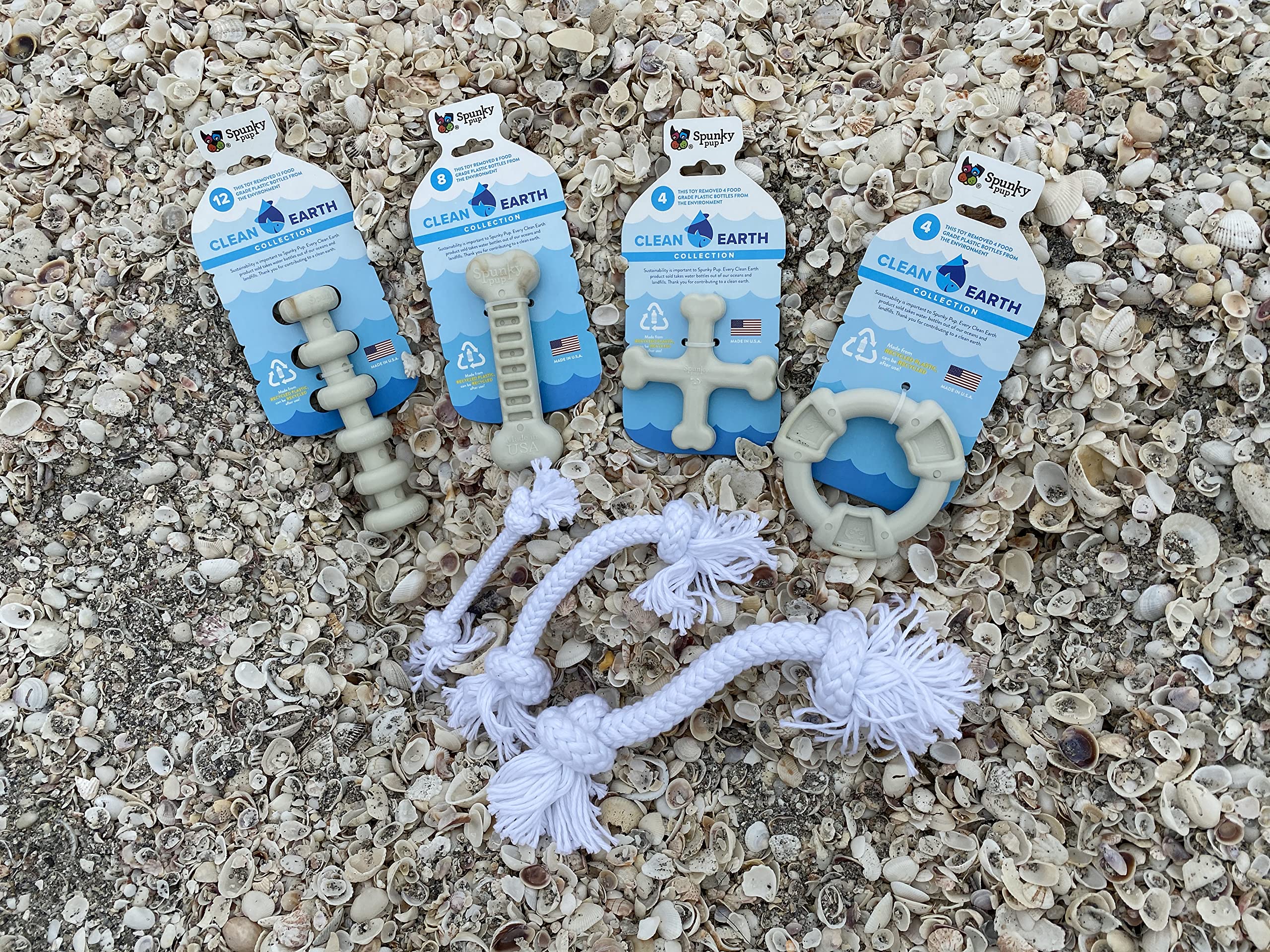 Spunky Pup Clean Earth Recycled Stick | Made In Usa | Made From 100% Recycled Water Bottles, Gray