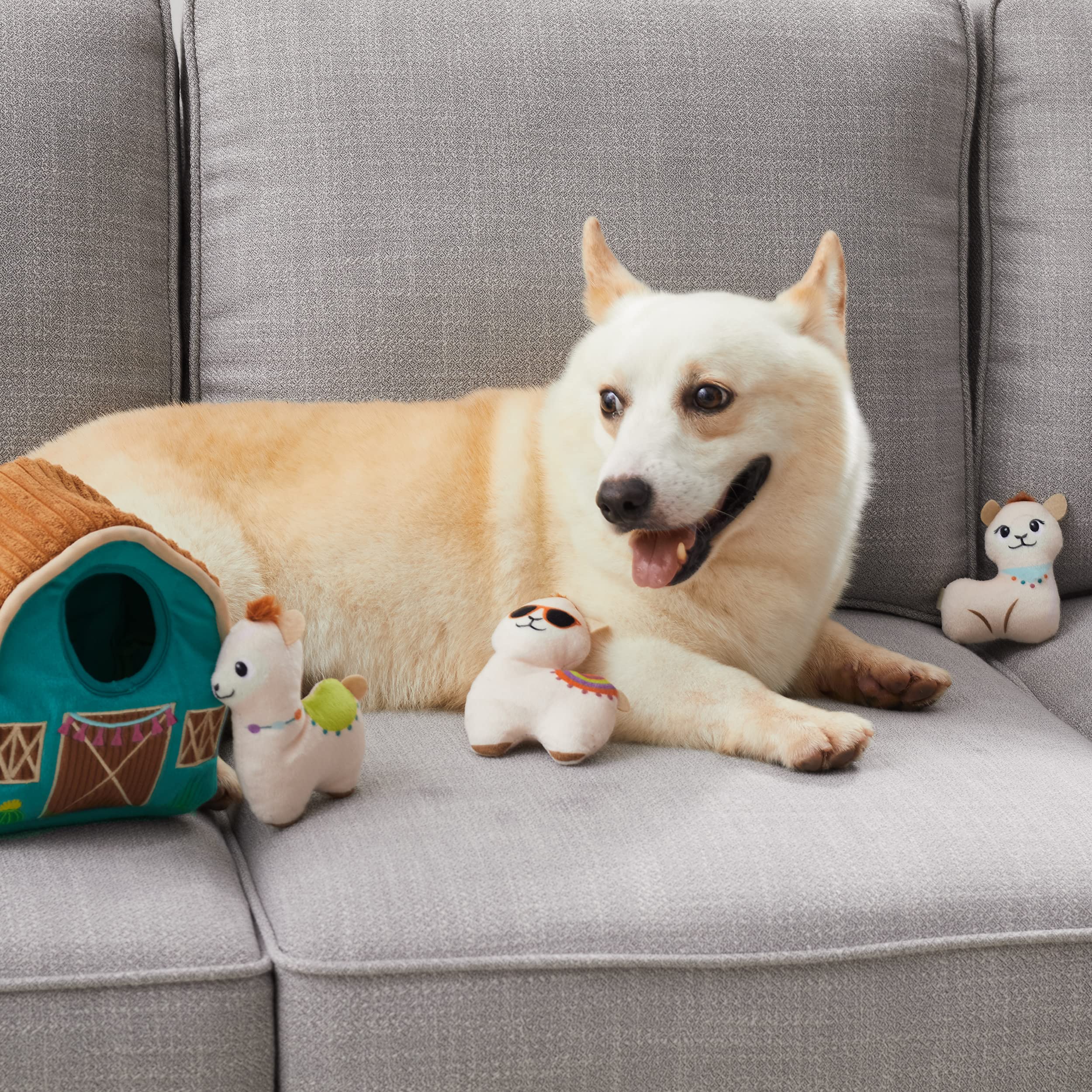 Outward Hound Hide A Llama Plush Dog Toy Puzzle, Large, Polyester, Llama, Model 70471