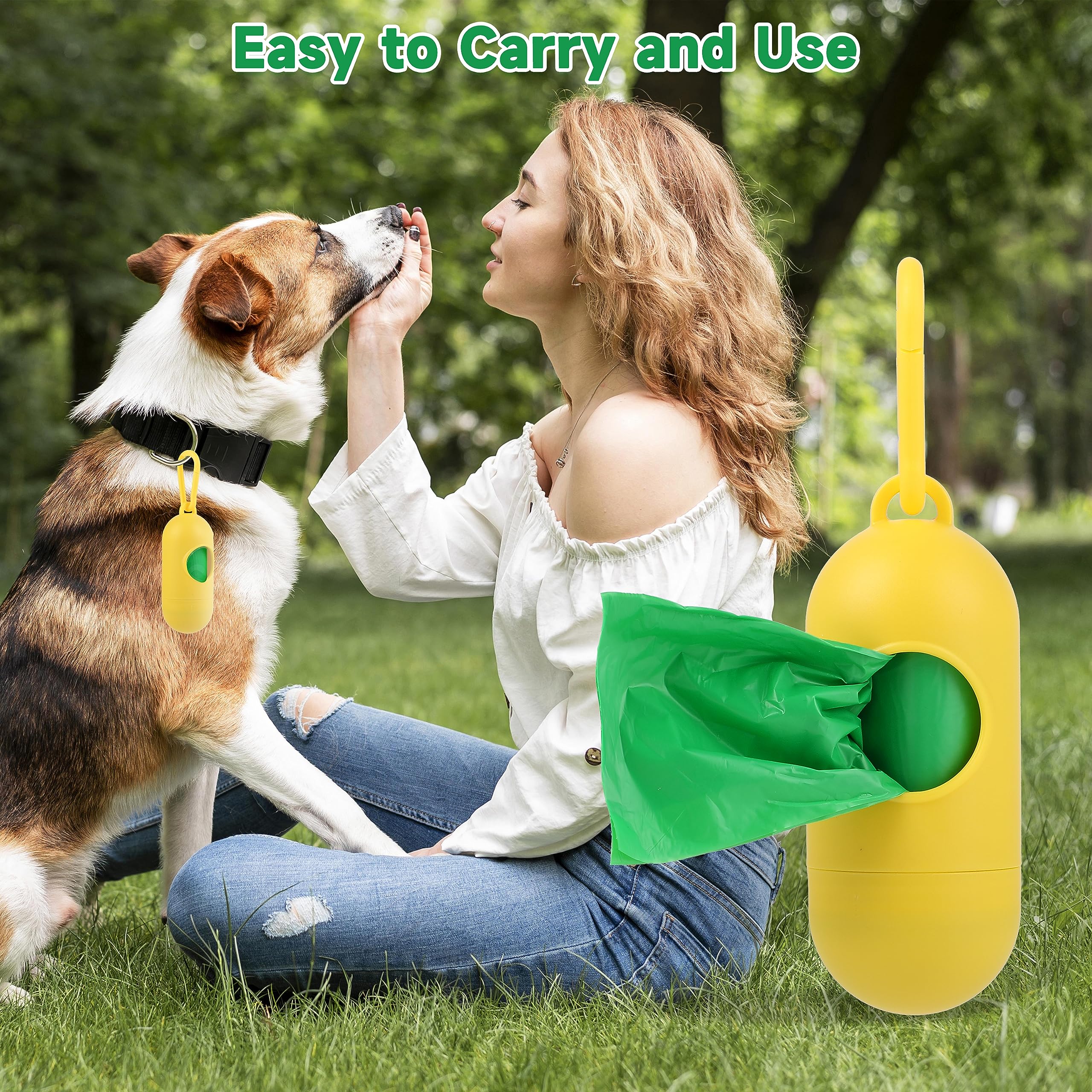 Dog Poop Bags With Dispenser, Pet Waste Bags Doggie Bags, Guaranteed Leak Proof And Extra Thick Waste Bag Refill Rolls For Dogs,