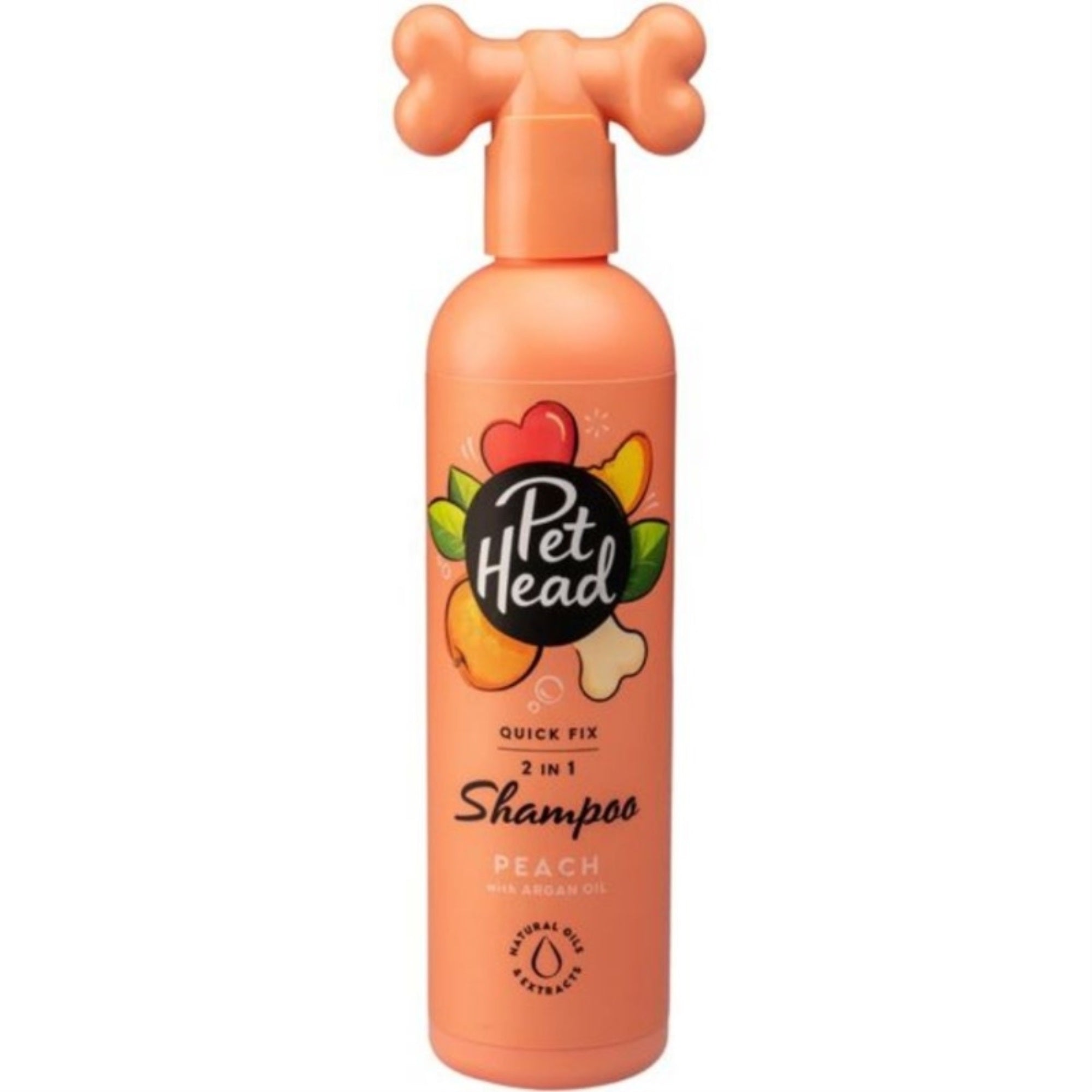 Pet Head Quick Fix 2 In 1 Dog Shampoo And Conditioner | Peach Scent | Dog Shampoo For Smelly Dogs | Nourishes And Softens Coat & Skin | Vegan | Gentle Formula For Puppies | Made In Usa | 16Fl Oz.