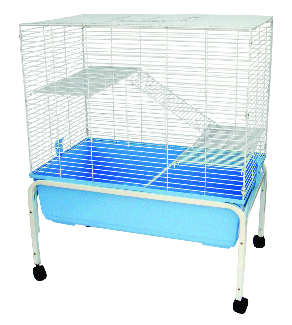 3 Levels Indoor Animal Cage Cat Ferret With Stand In Blue